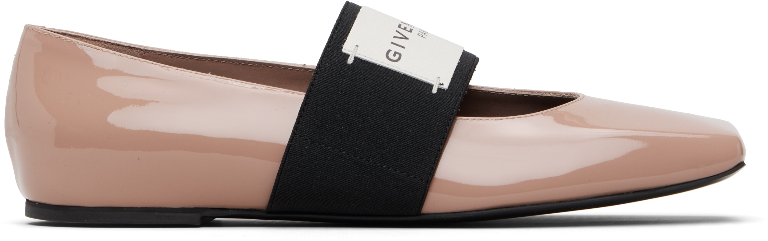 Givenchy Pink Sliced Square Patent Leather Ballerina Flats