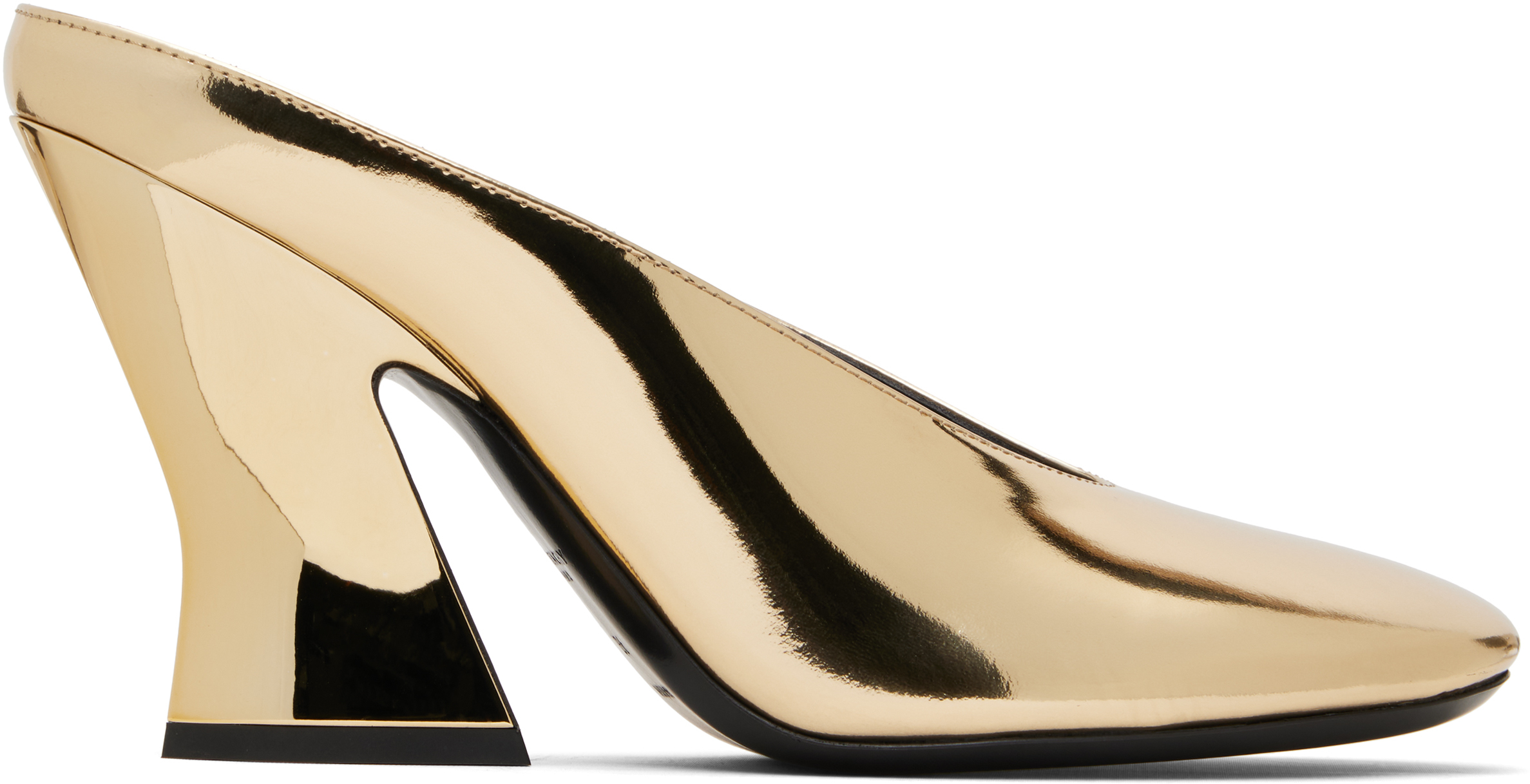 Givenchy Gold Sculpted Mules In Neutral