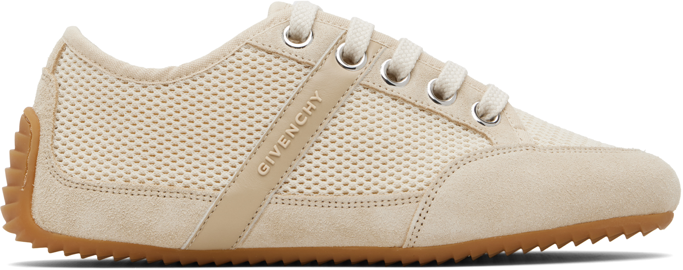 Givenchy Leather And Suede-trimmed Mesh Sneakers In Neutral