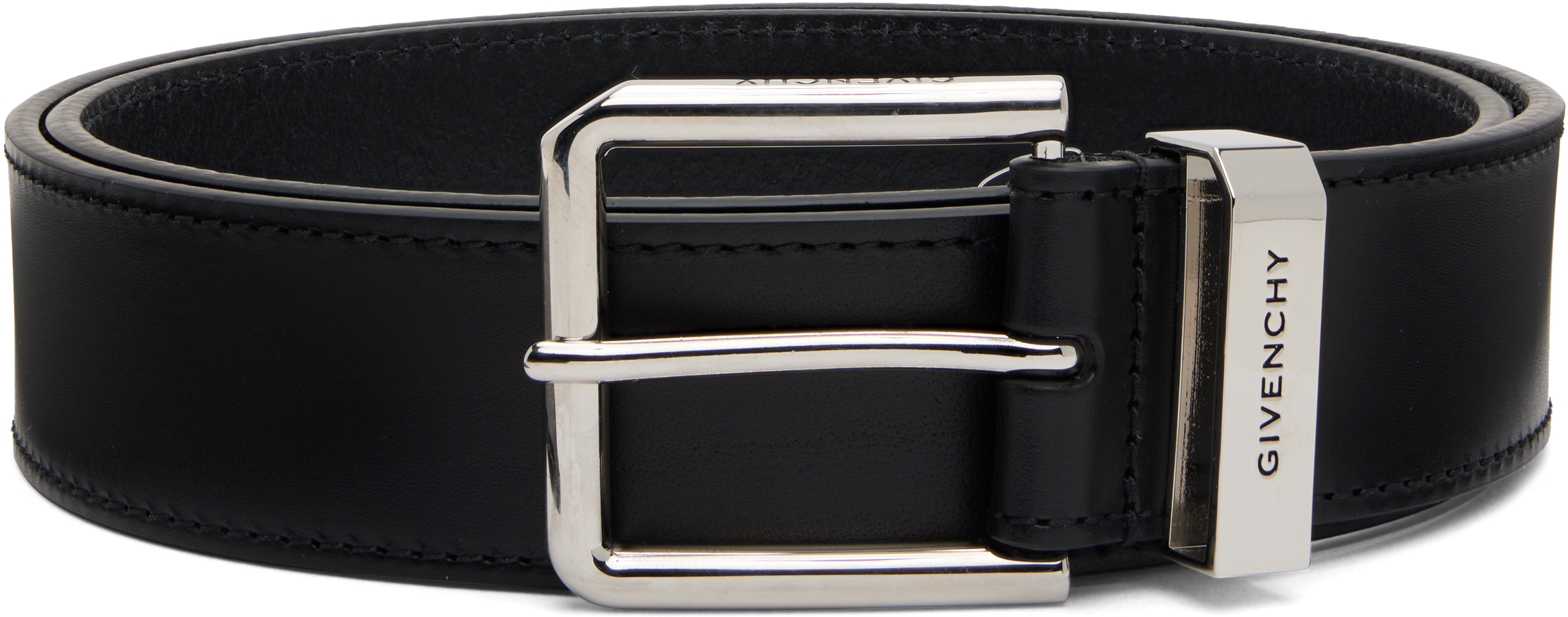 Givenchy 26mm Reversible Black Buckle Belt Givenchy 4g Reversible Grained Leather Belt Black/Dark Blue  main image 2