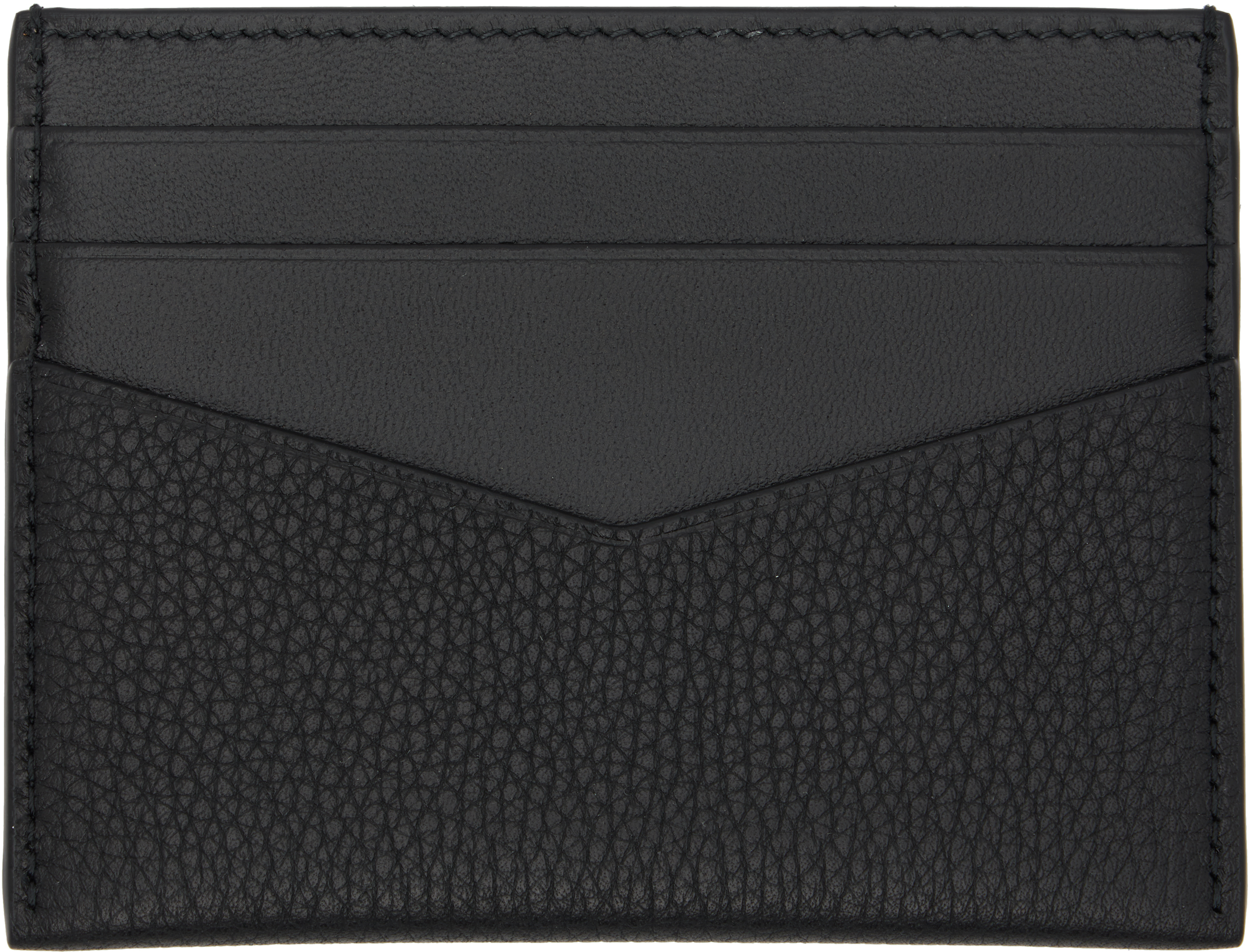Givenchy Black Card Holder With V Detail And Logo Lettering On The Front In Leather Man In Black
