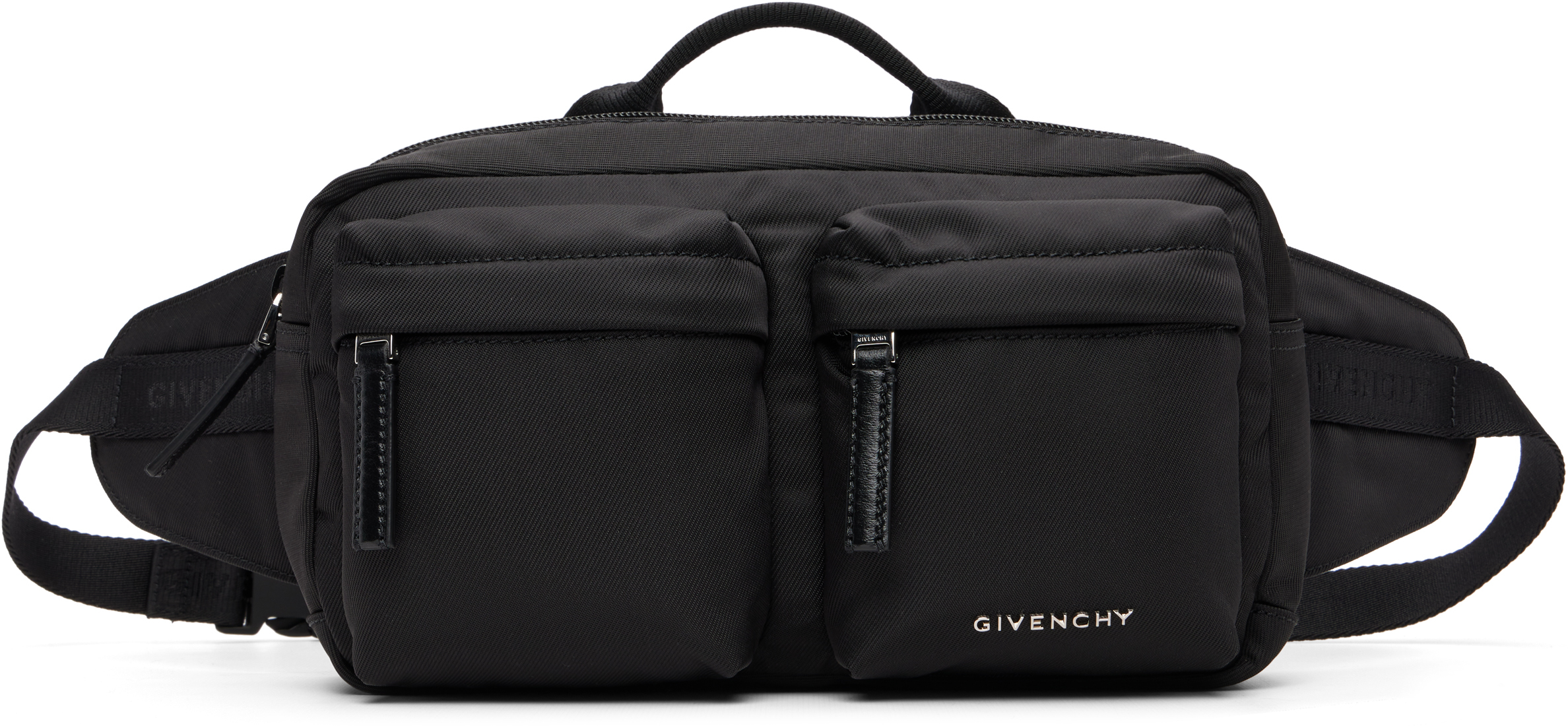 Givenchy: ブラック Essential U ナイロン ベルトバッグ | SSENSE 日本