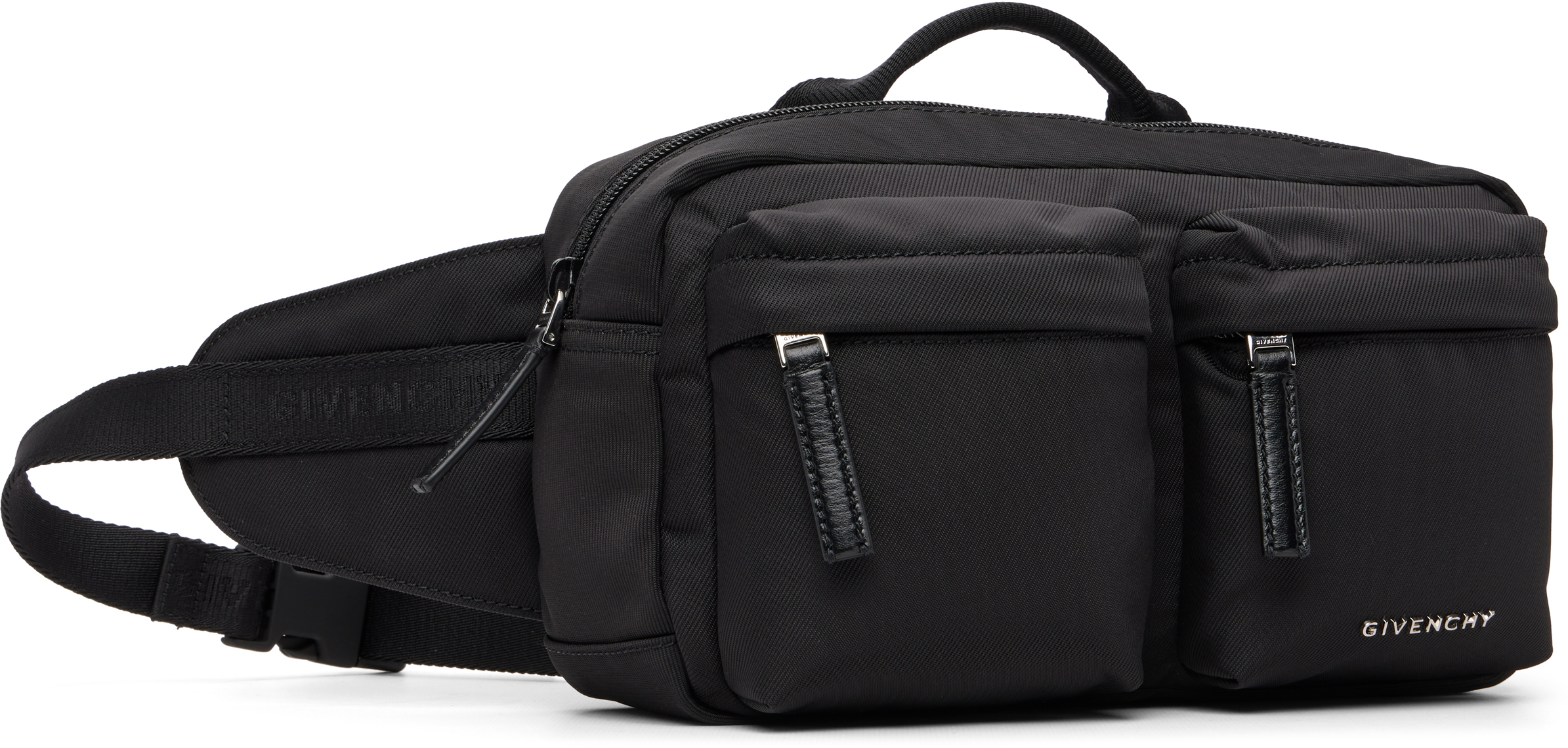 Givenchy Black Essential U Nylon Belt Bag In Black