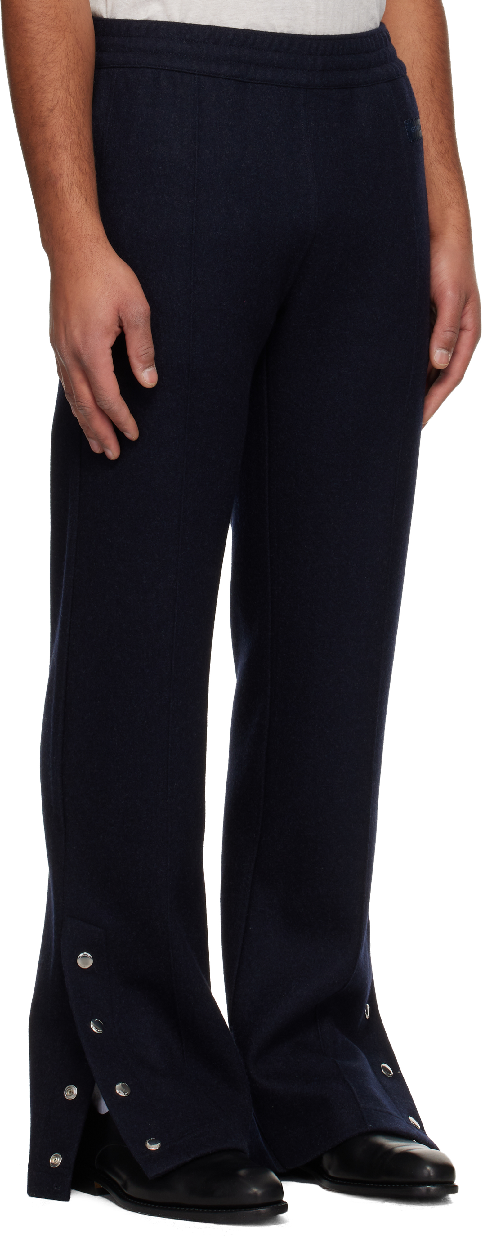 Givenchy Black Wool Cashmere '' Patch Trousers In Black