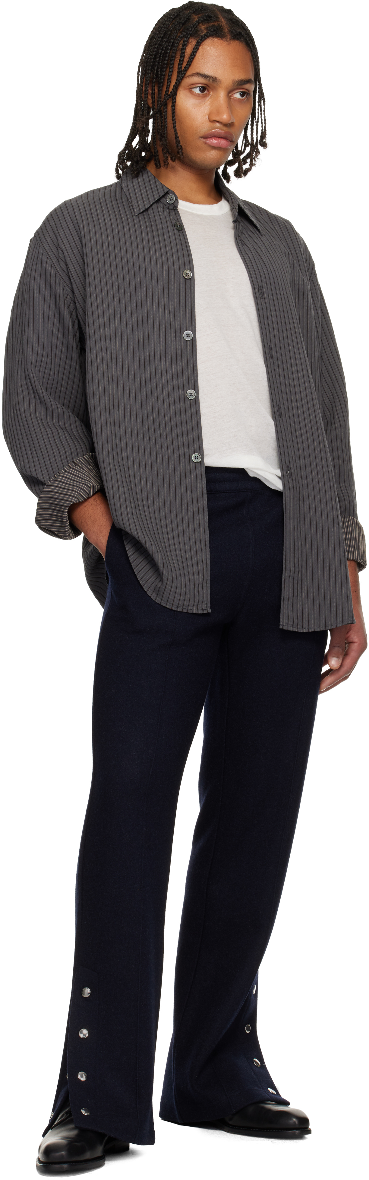 Givenchy Black Wool Cashmere '' Patch Trousers In Black