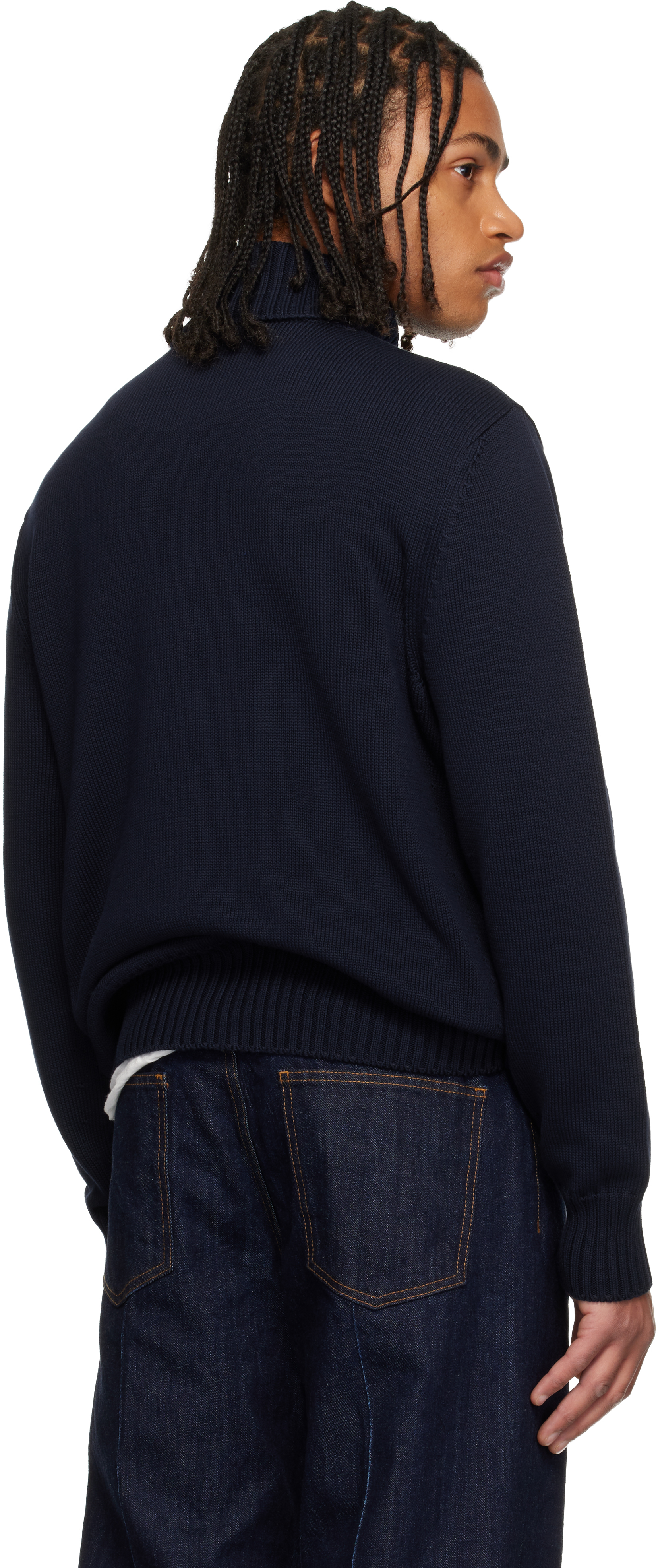 Givenchy Dark Navy Blue Cotton Pullover In Blue