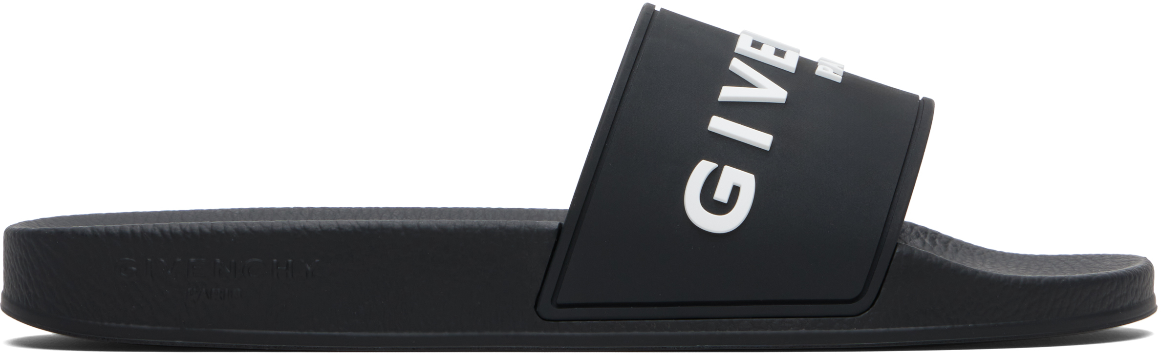 Givenchy Black Flat Pool Slides In Black
