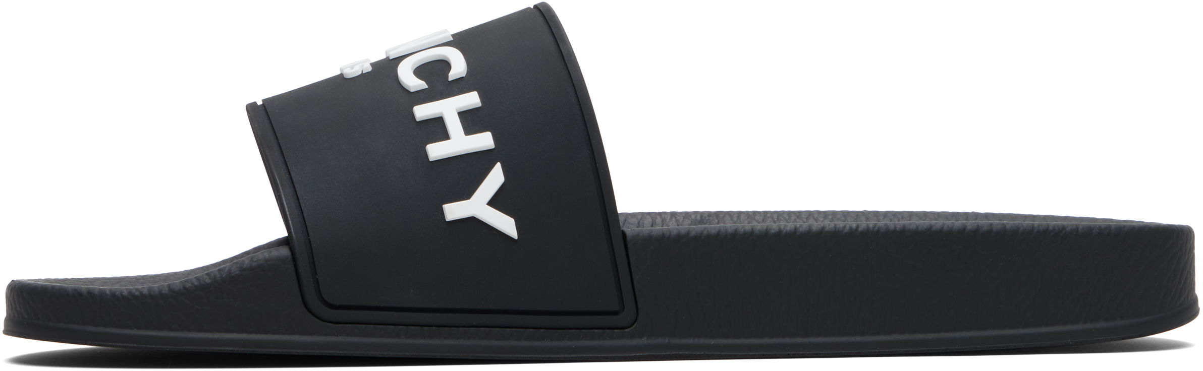 Givenchy Black Flat Pool Slides In Black