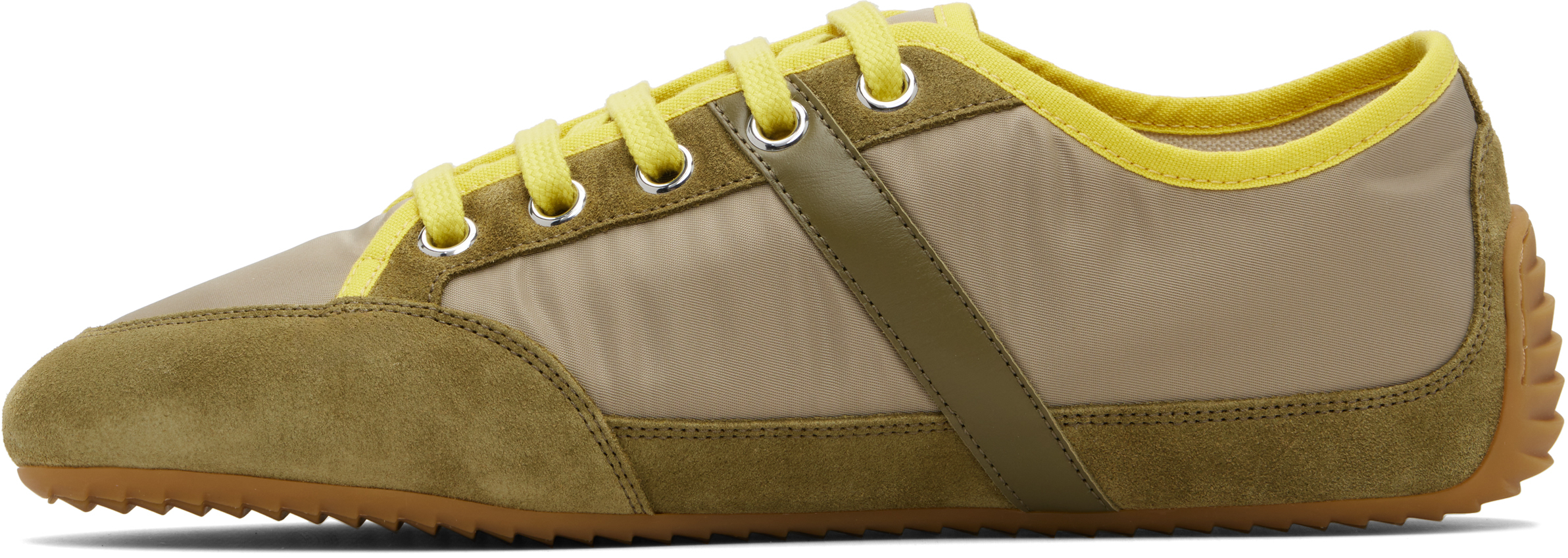 Givenchy Khaki Yellow Polyamide Sneakers In Brown