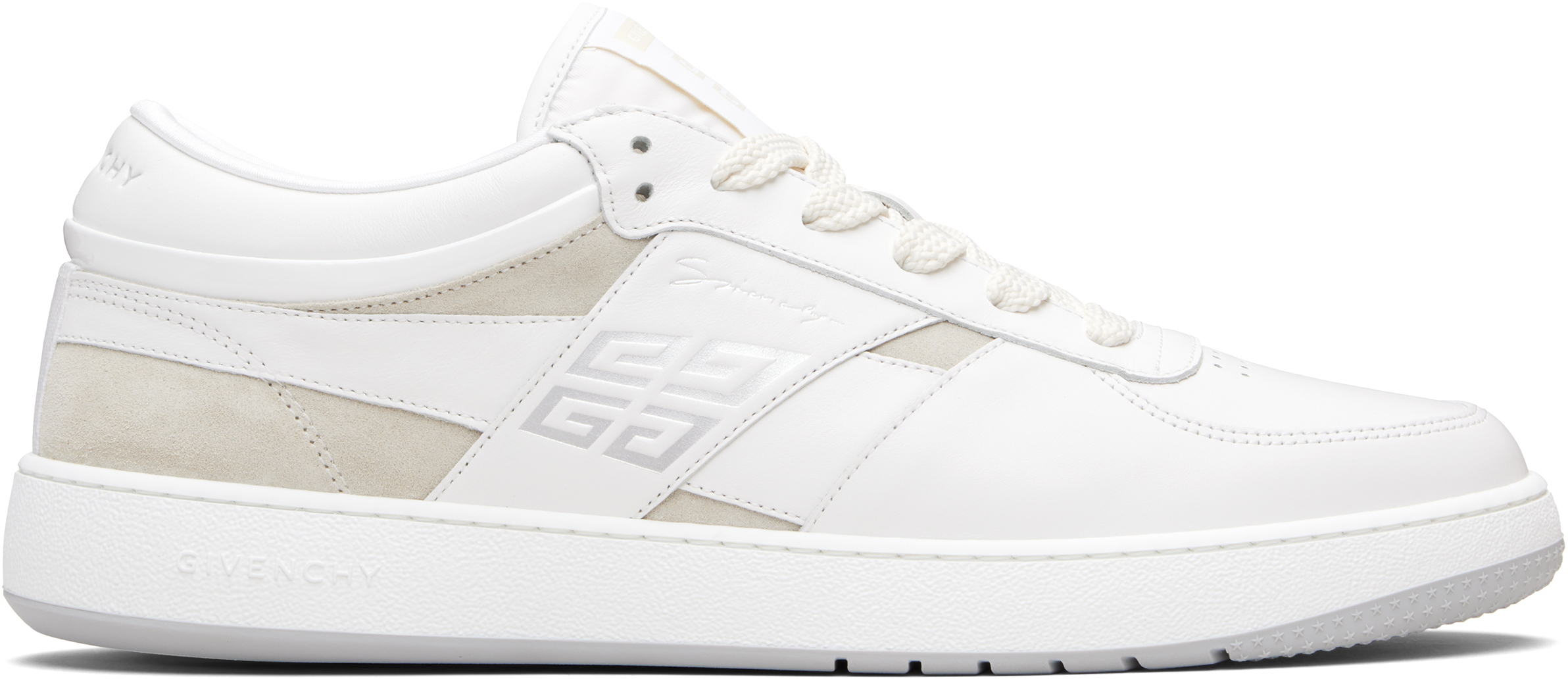 Givenchy G Move Low Top Leather Sneakers In White