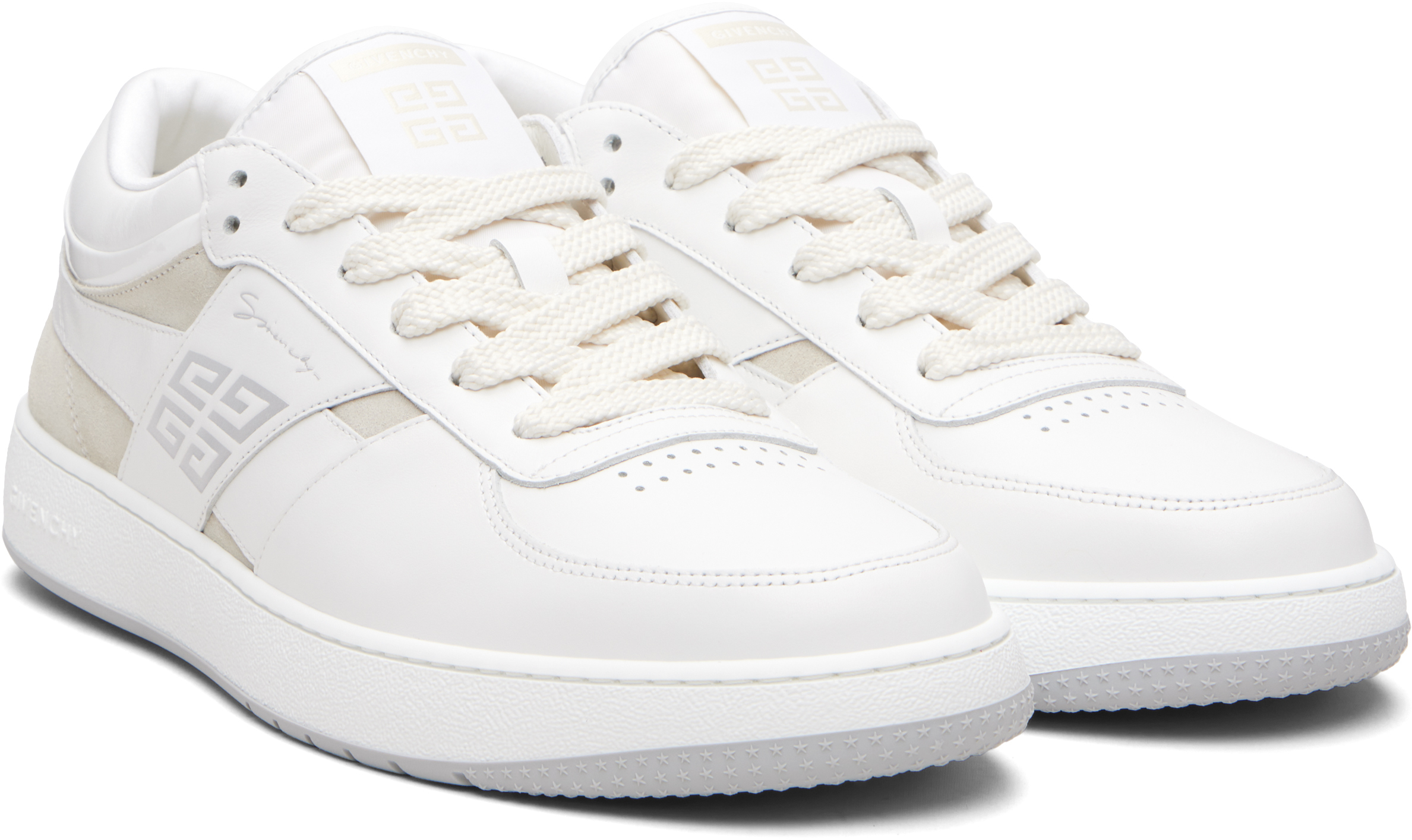 Givenchy G Move Low Top Leather Sneakers In White