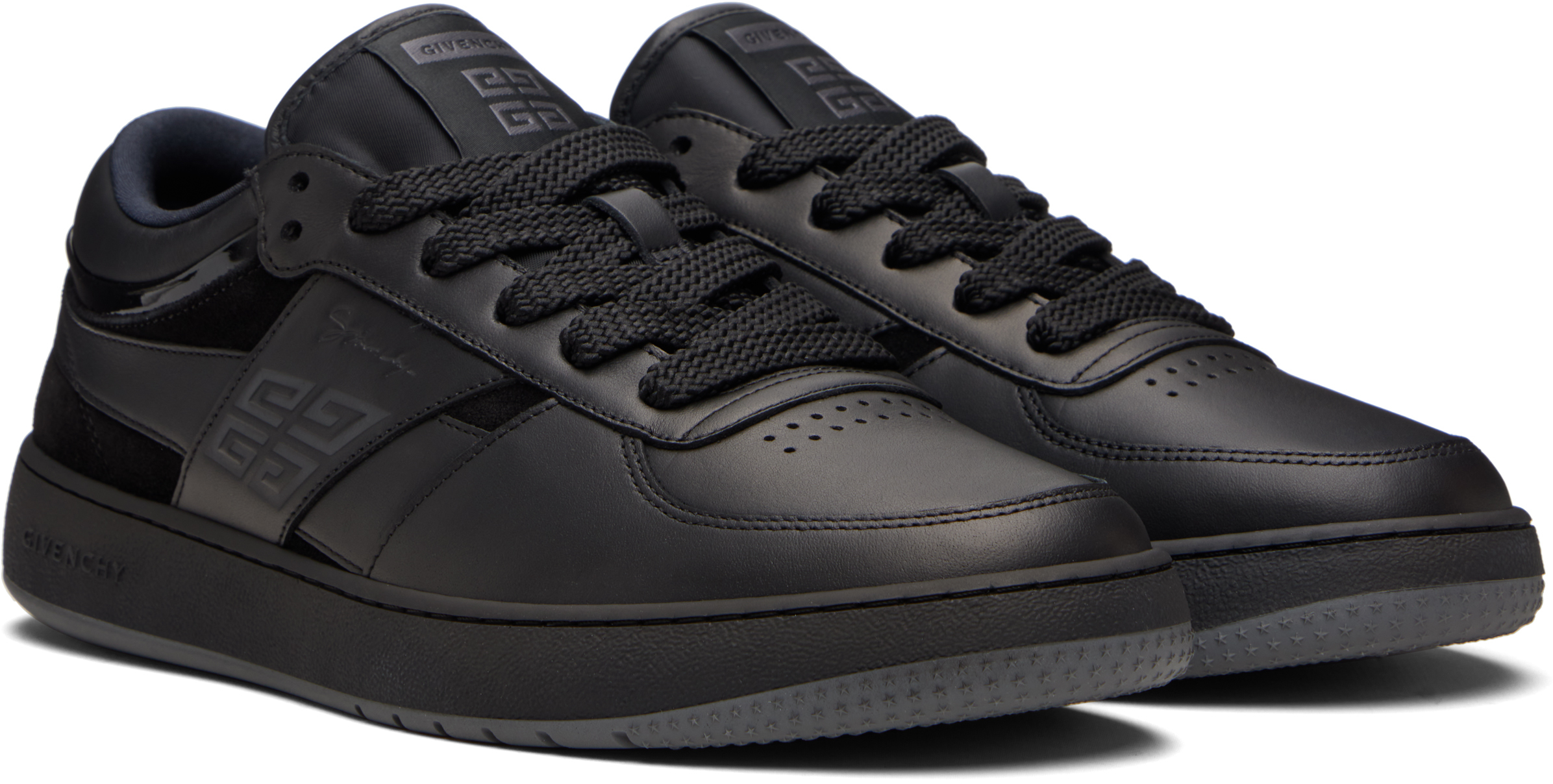 Givenchy G Move Panelled Leather Sneakers In Black