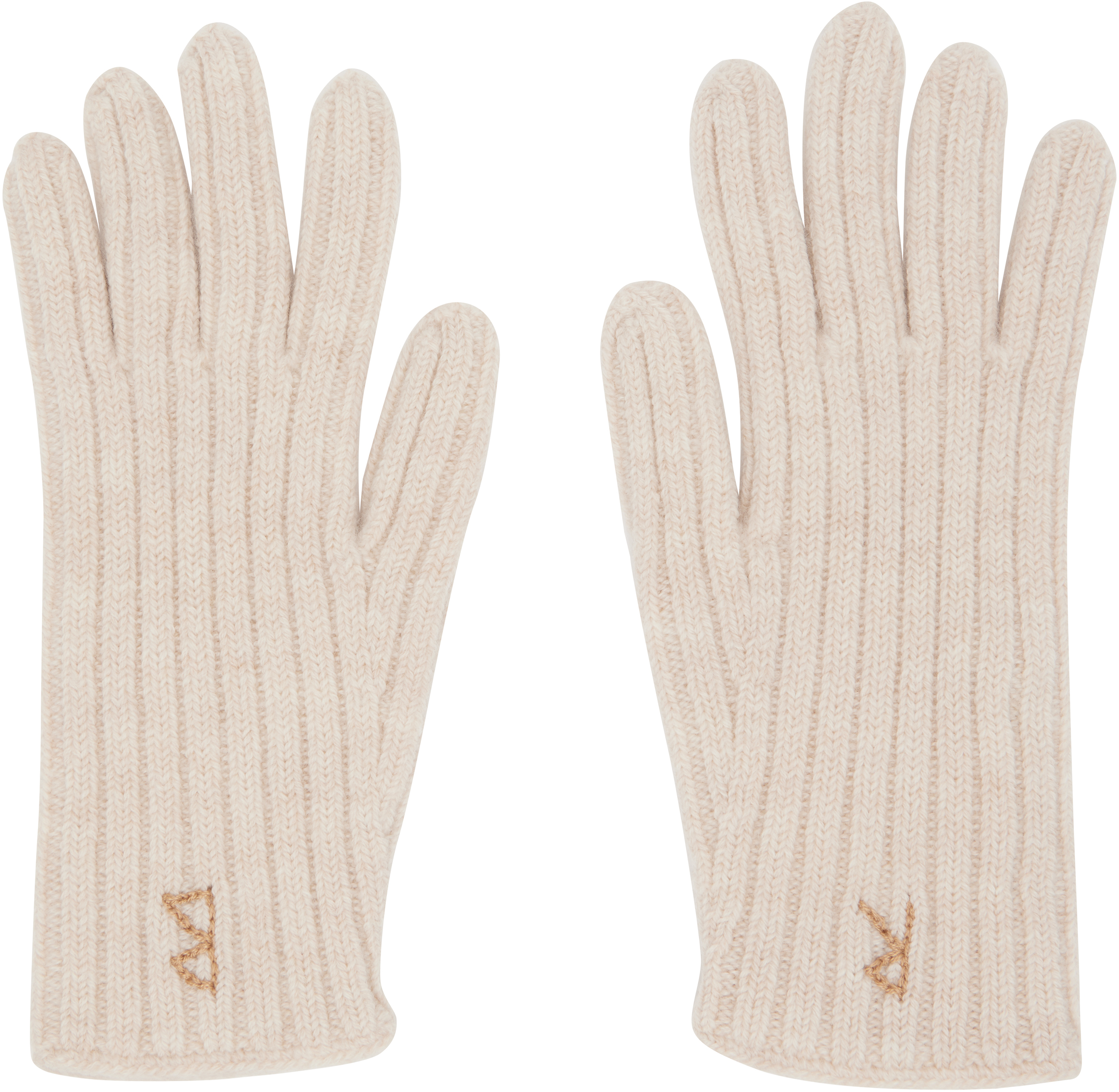 Ruslan Baginskiy Beige Monogram-embroidered Wool Gloves In Sand