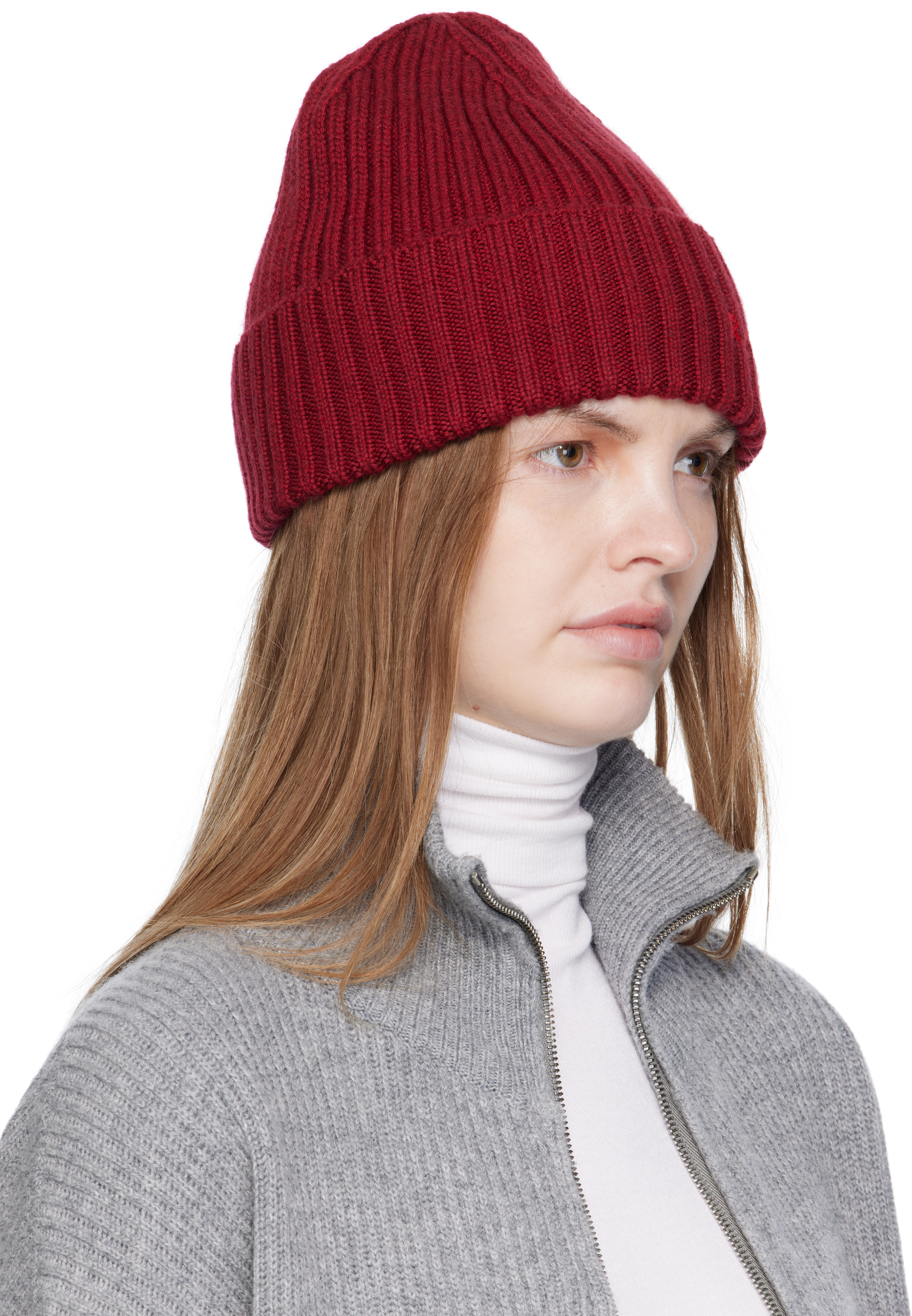 Ruslan Baginskiy Burgundy Monogram-embroidered Wool Beanie In Burgundy