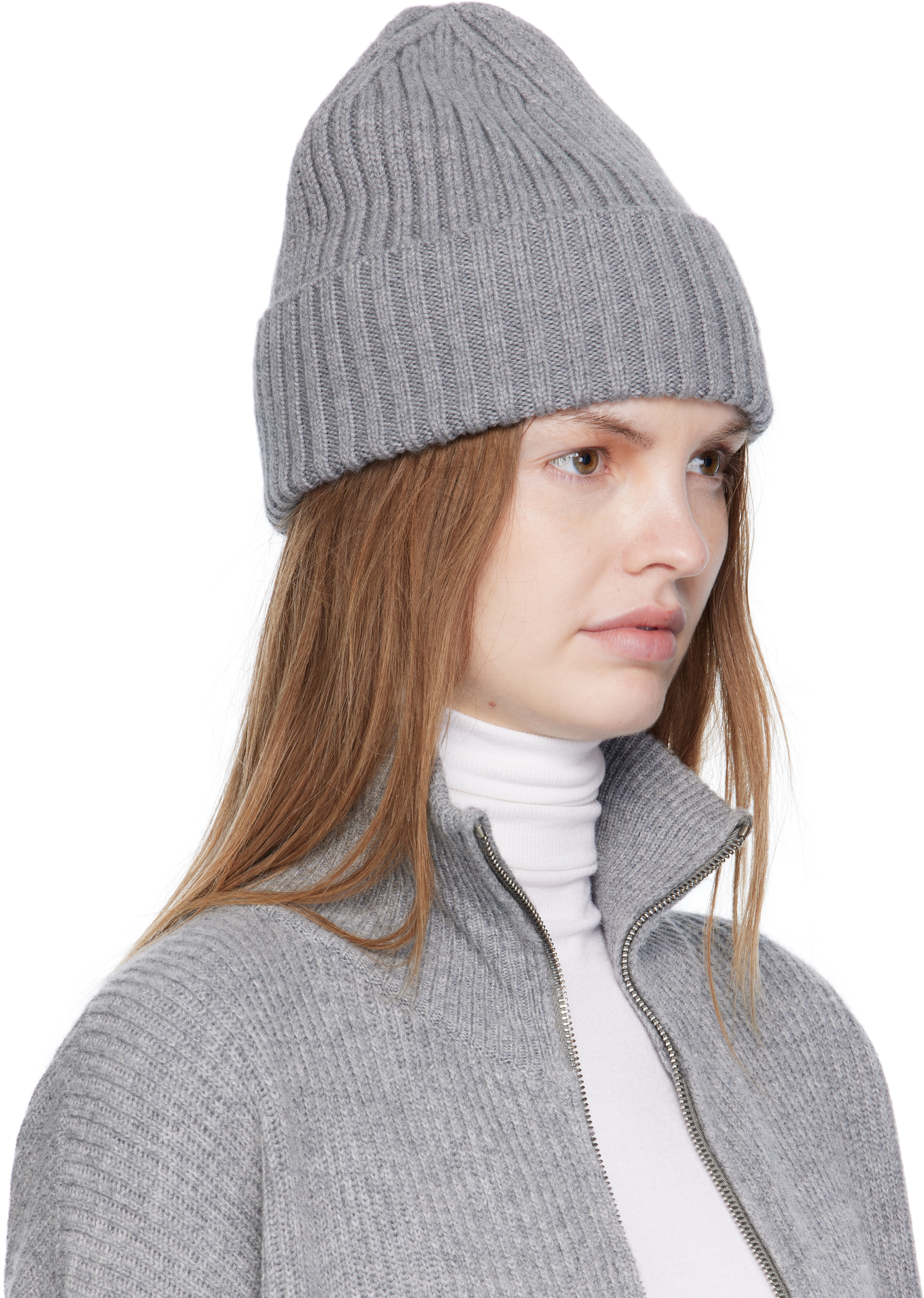 Ruslan Baginskiy Gray Monogram-embroidered Wool Beanie In Gray