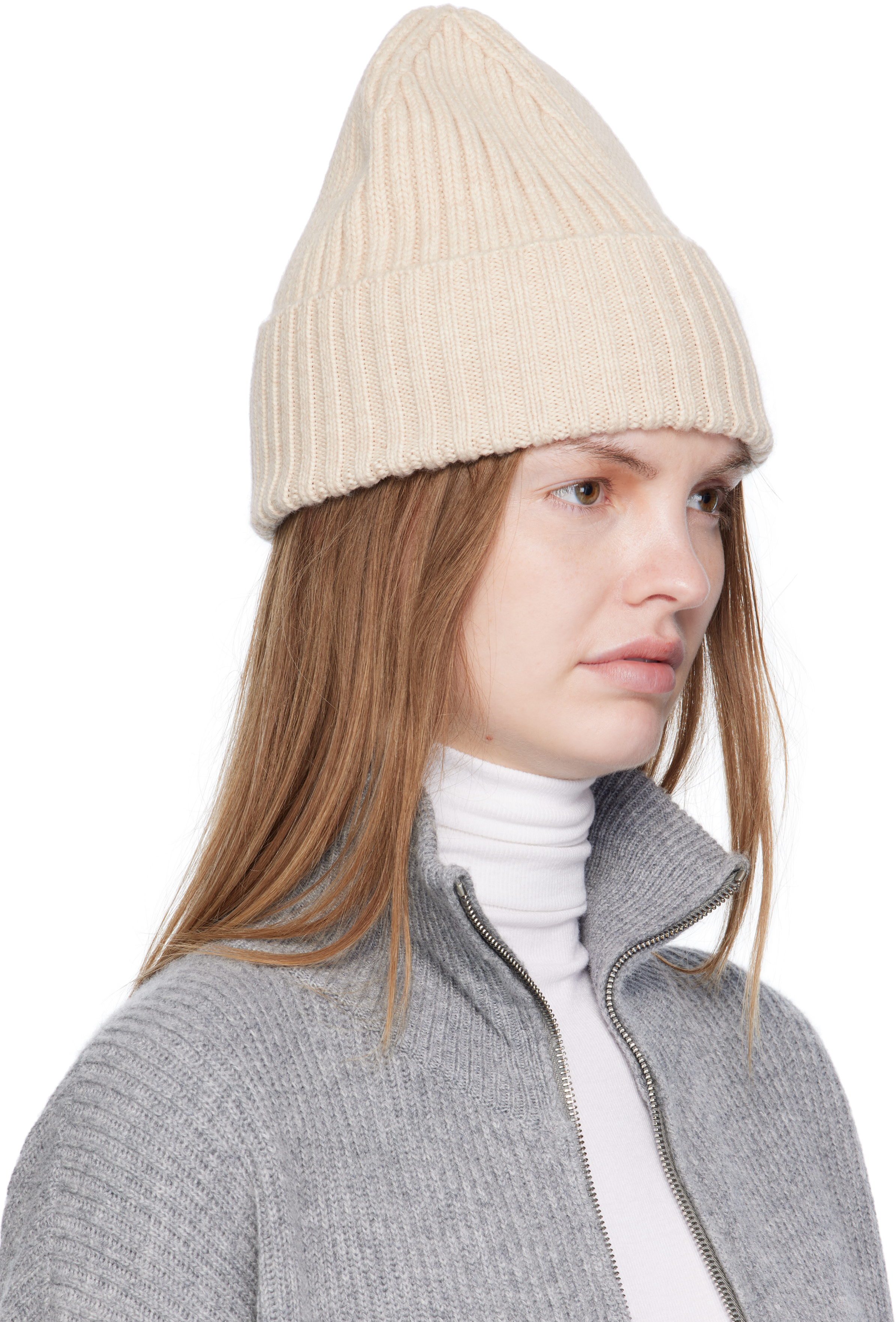 Ruslan Baginskiy Beige Monogram-embroidered Wool Beanie In Sand