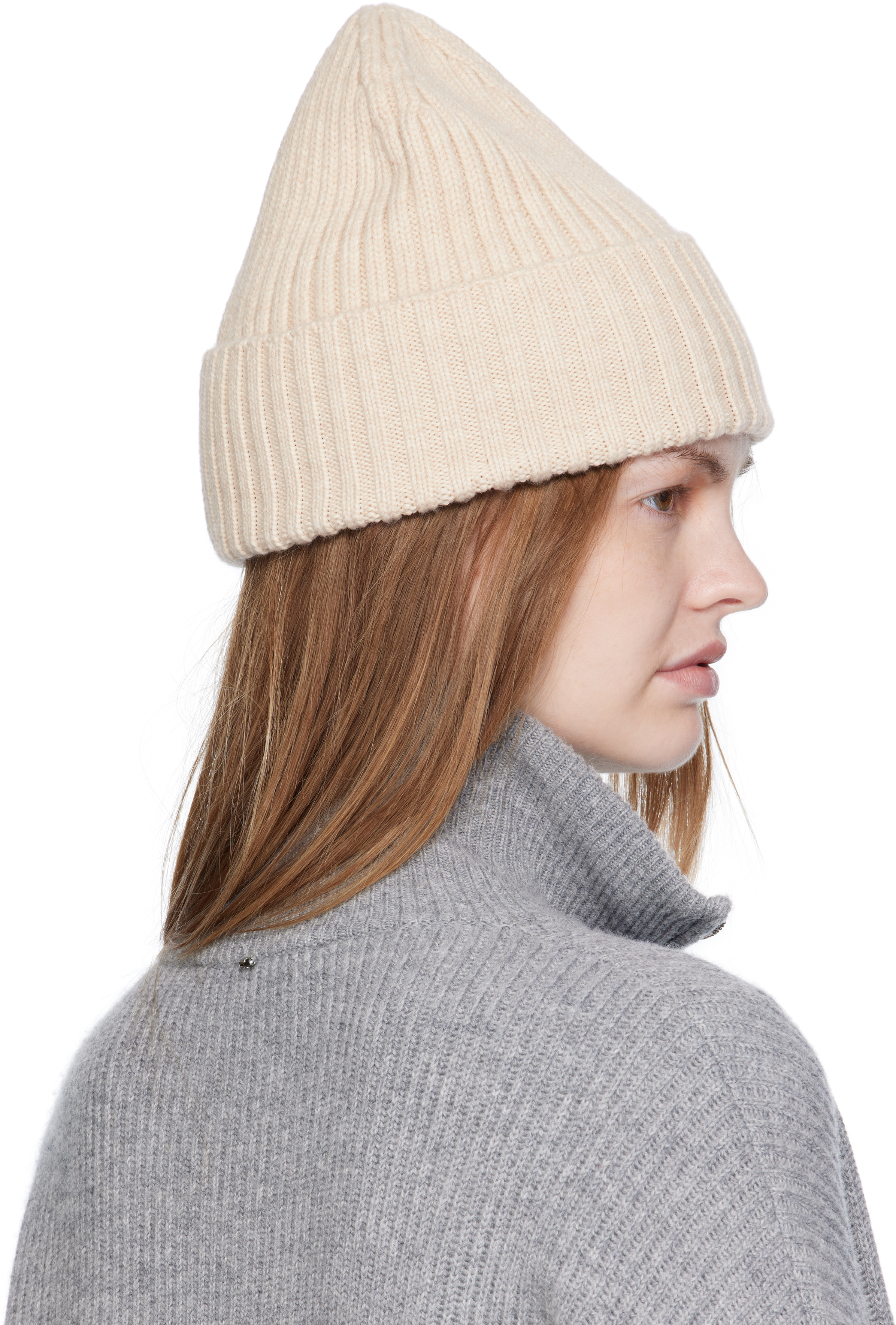 Ruslan Baginskiy Beige Monogram-embroidered Wool Beanie In Sand