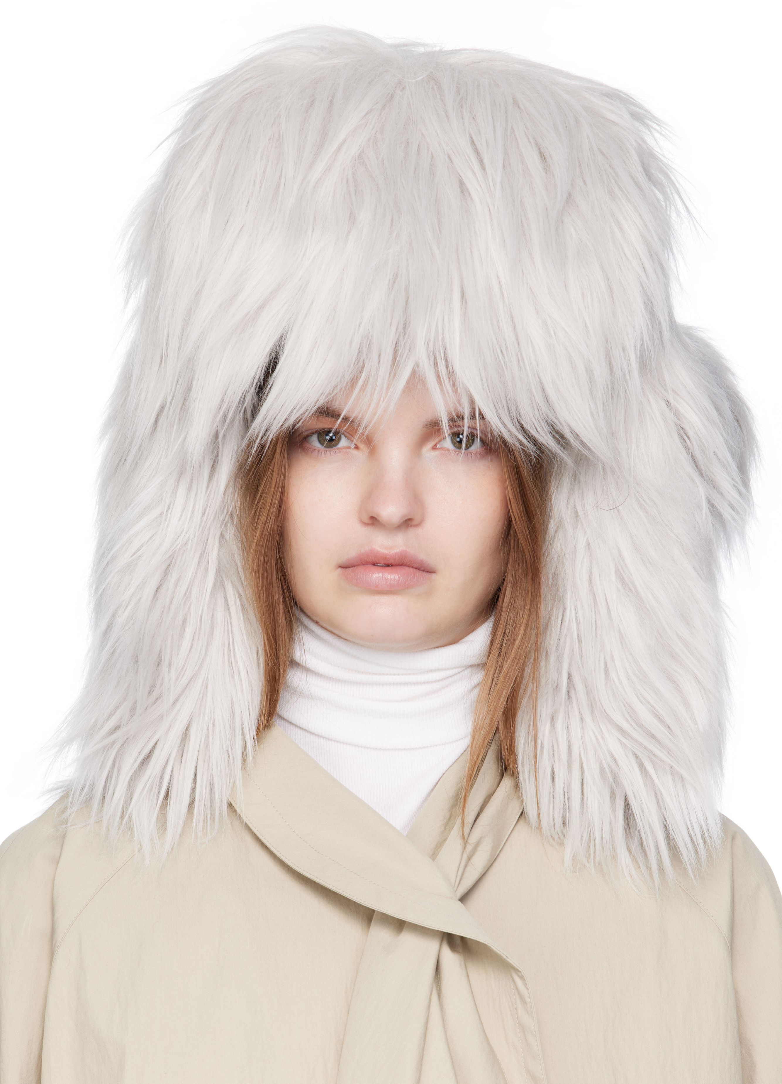 Ruslan Baginskiy Gray Faux-fur Aviator Hat In Gray