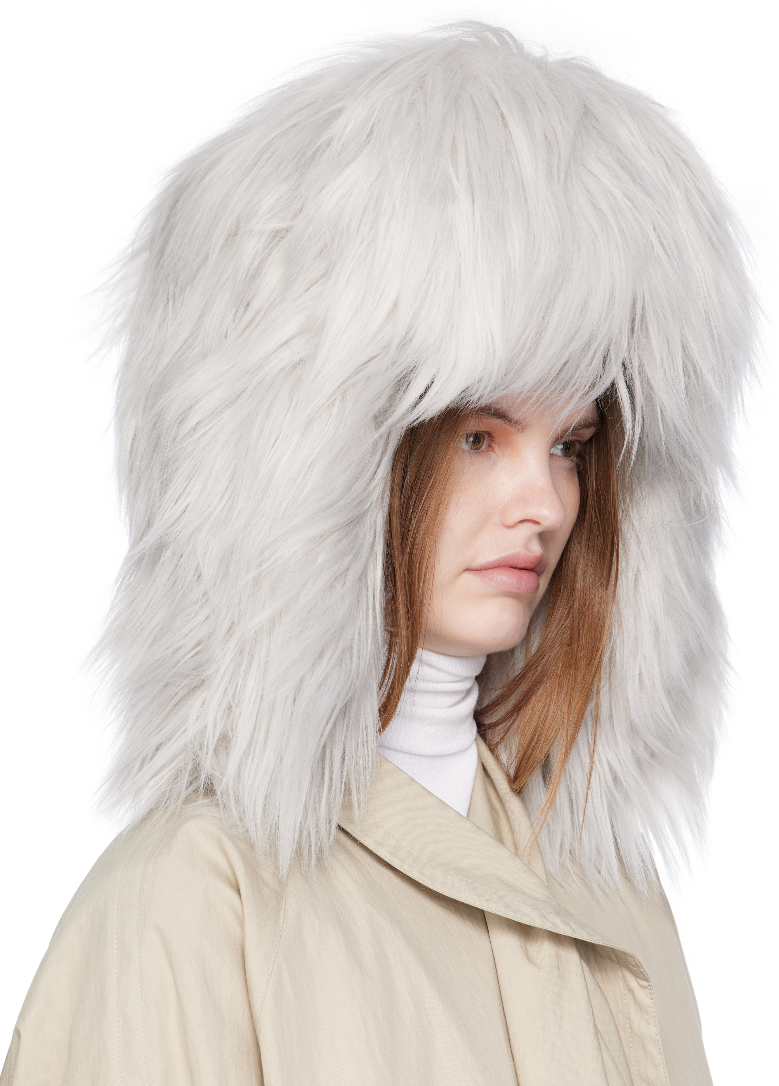 Ruslan Baginskiy Gray Faux-fur Aviator Hat In Gray