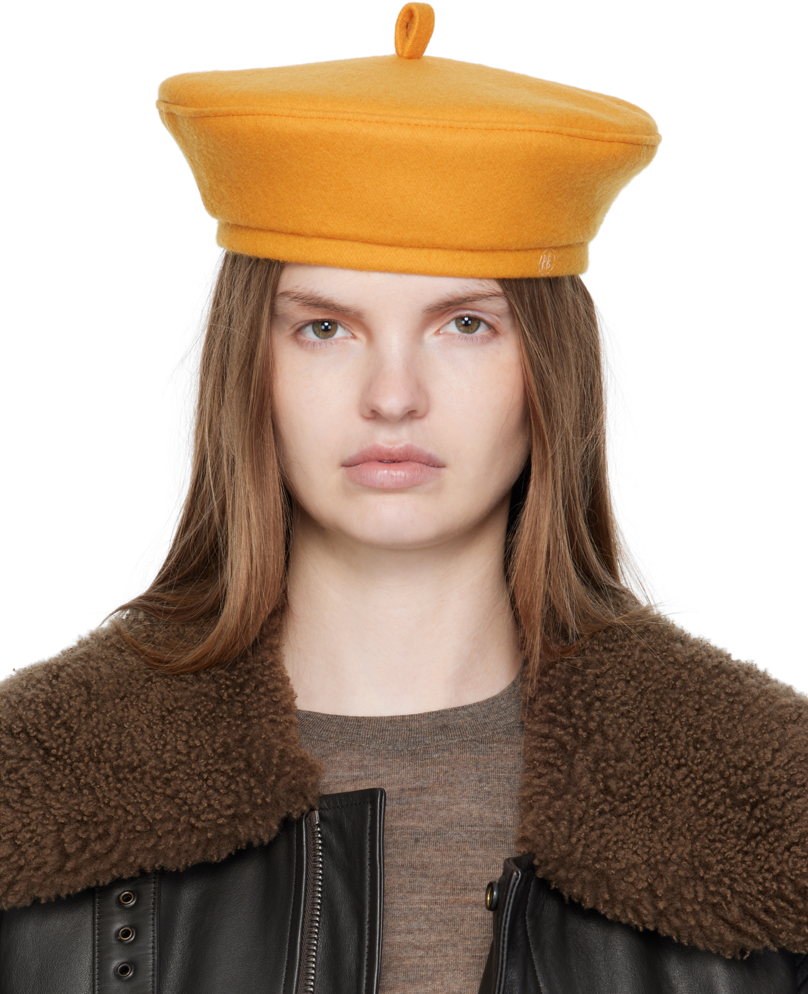 Ruslan Baginskiy Yellow Wool-blend Beret In Yellow
