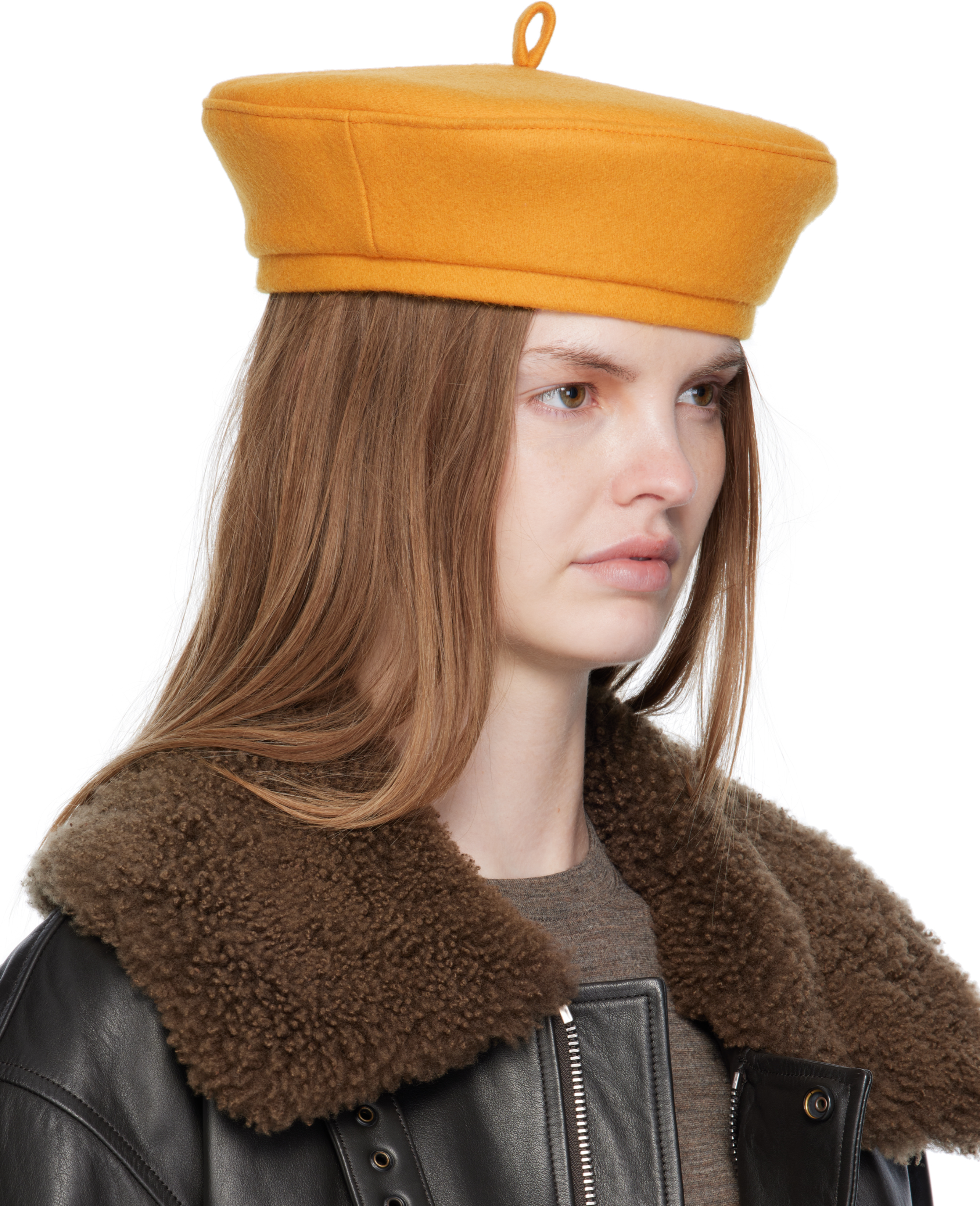 Ruslan Baginskiy Yellow Wool-blend Beret In Yellow