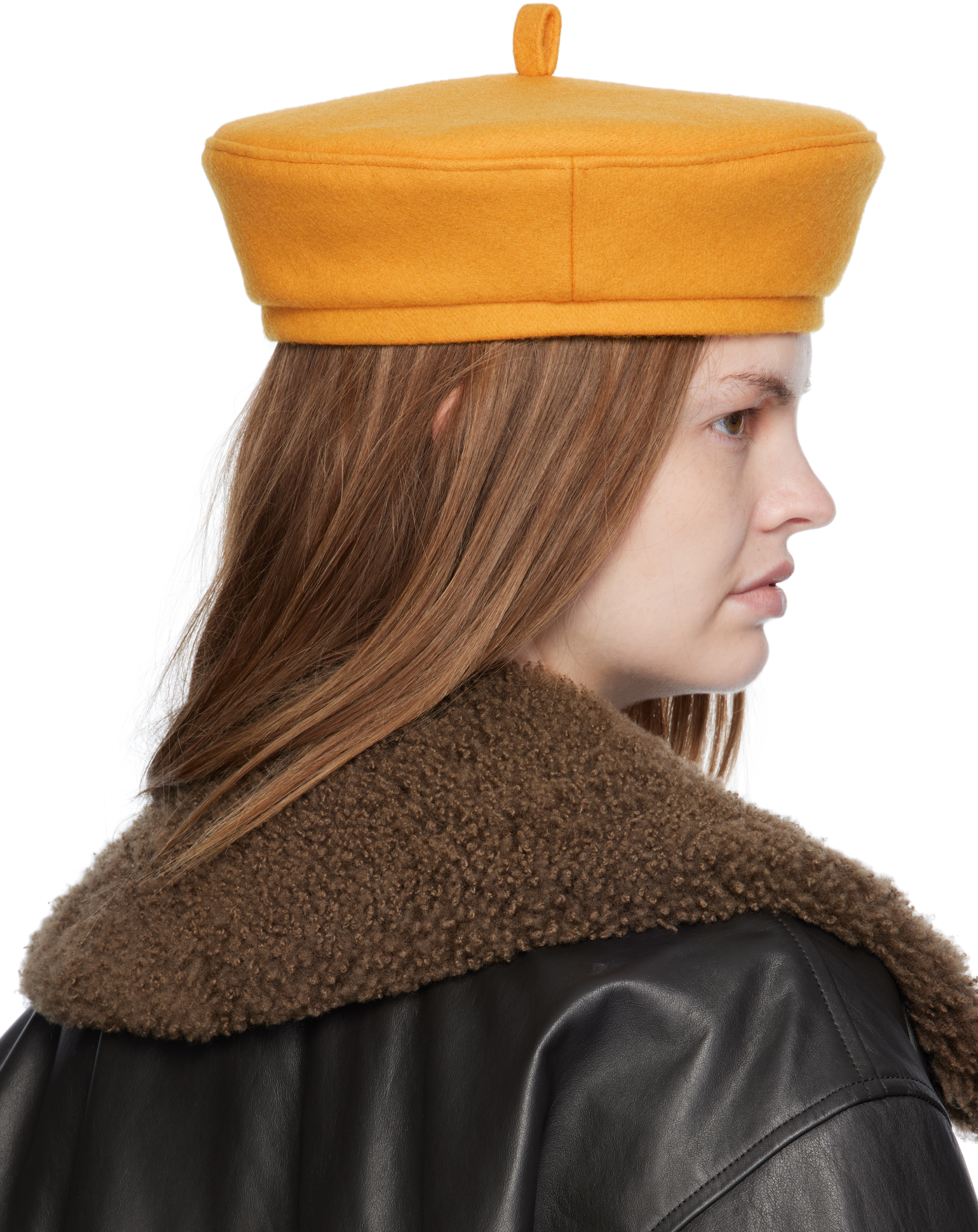 Ruslan Baginskiy Yellow Wool-blend Beret In Yellow