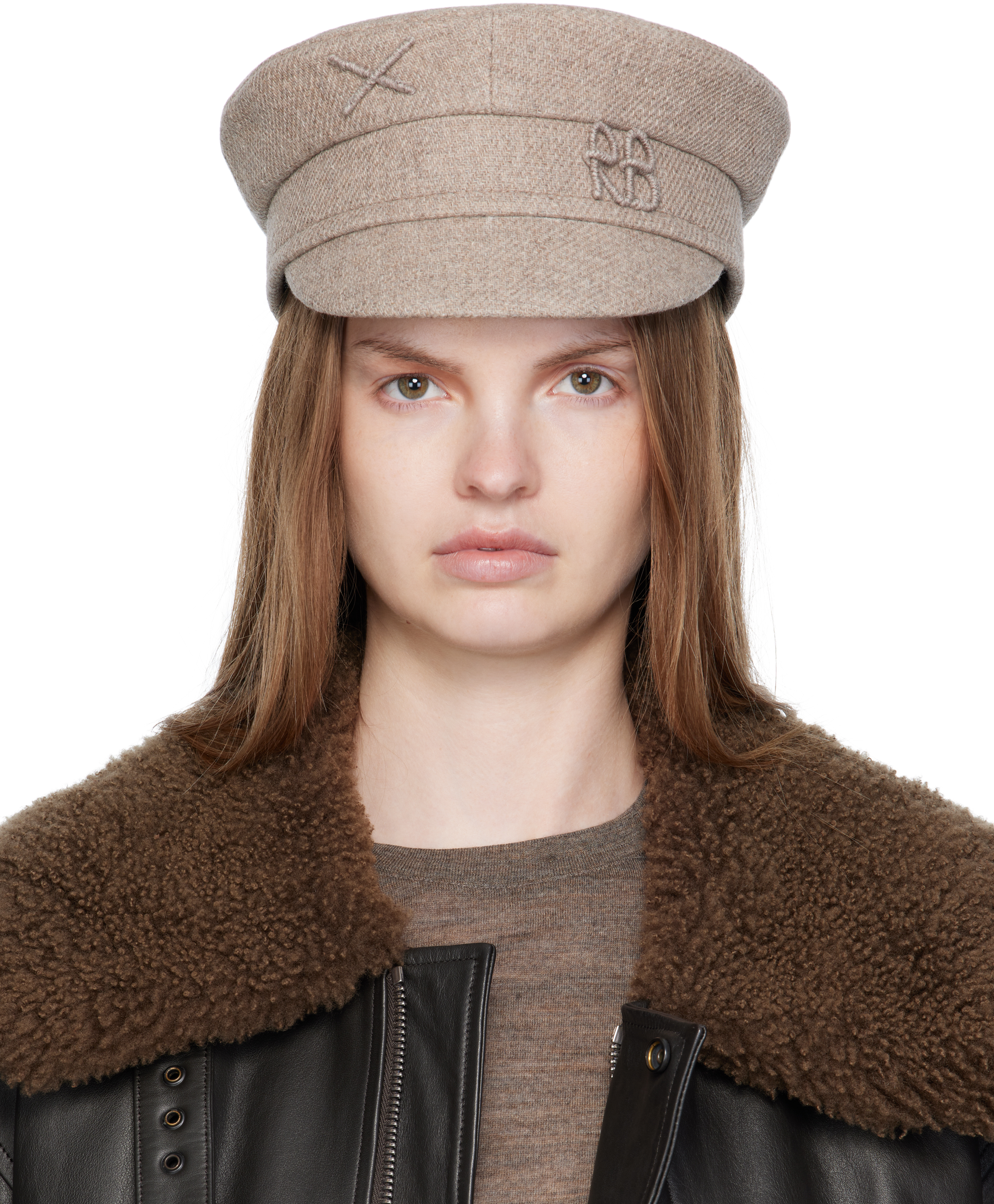 Ruslan Baginskiy: Beige Logo-Embellished Baker Boy Cap | SSENSE