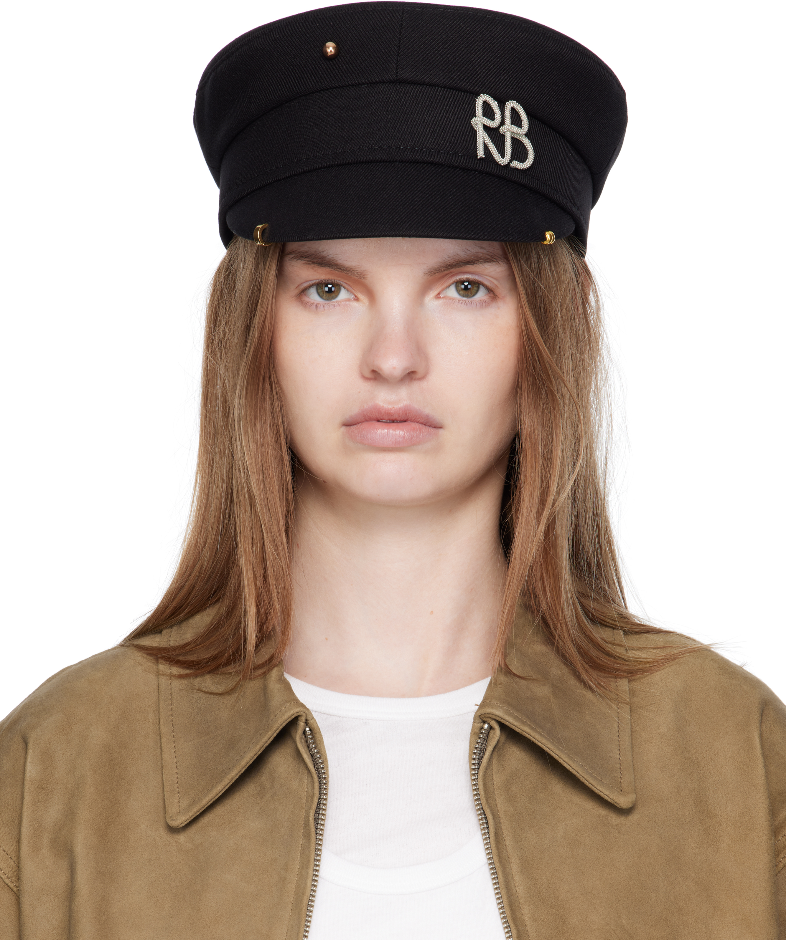 Ruslan Baginskiy: ブラック Pierced ベイカーボーイ キャップ  