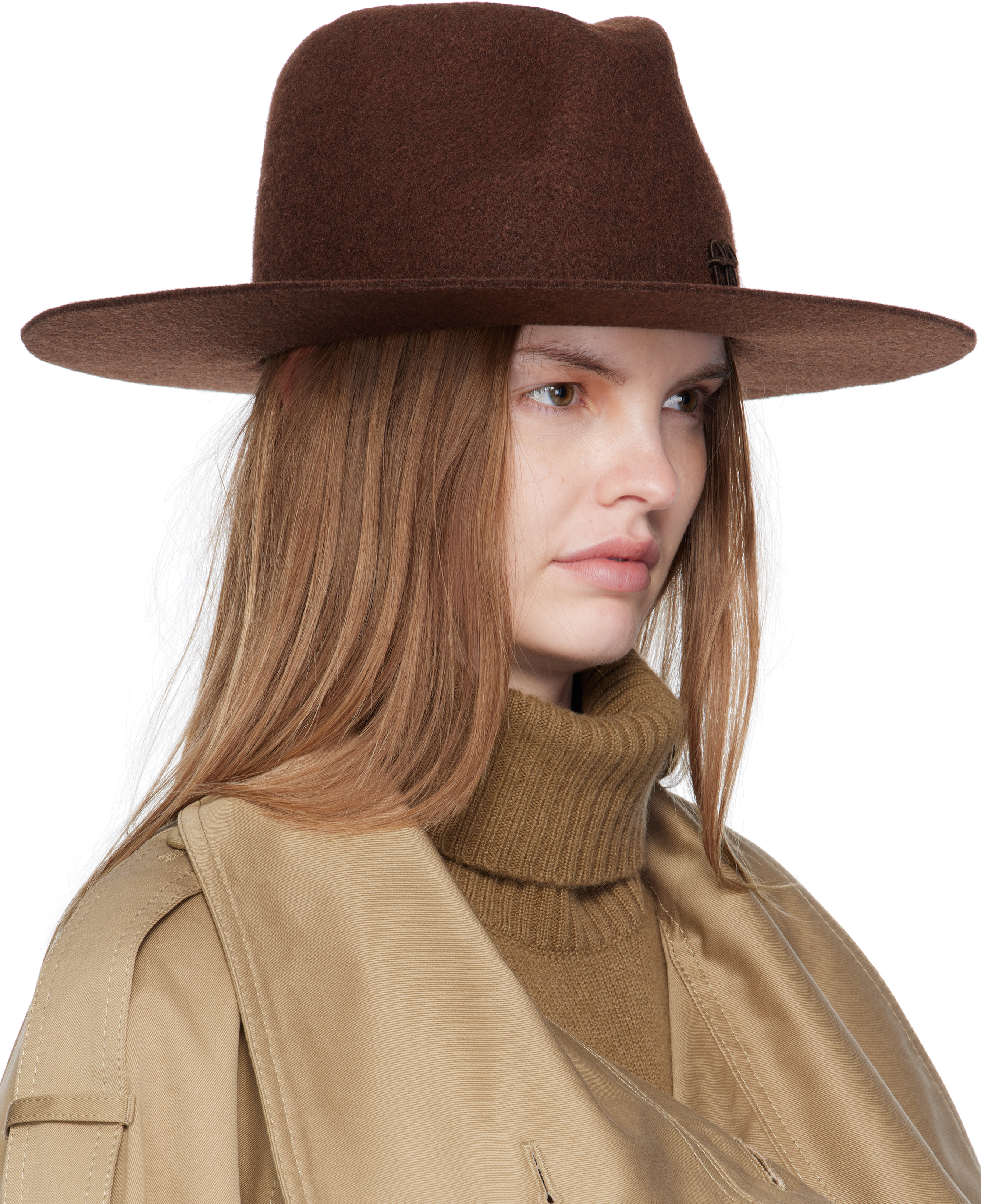 Ruslan Baginskiy Brown Monogram-embellished Fedora In Brown