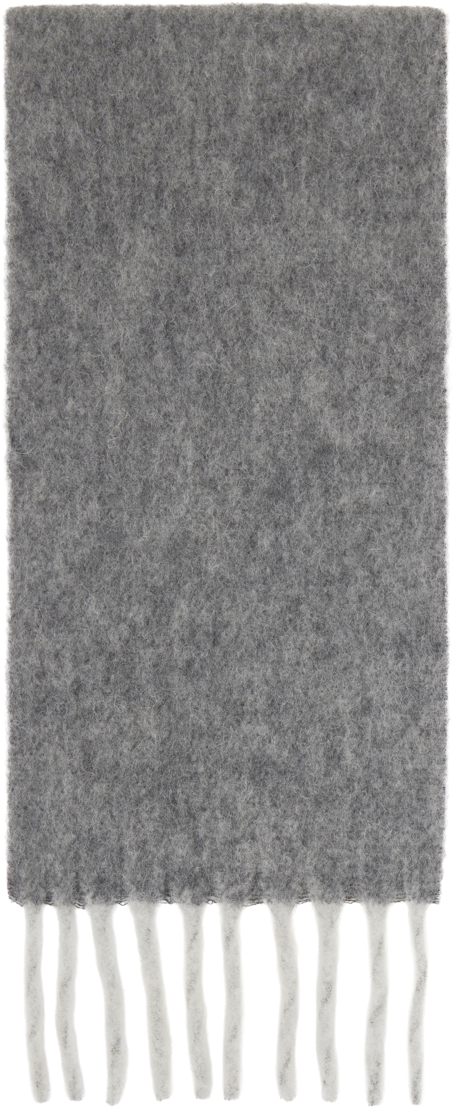 Ruslan Baginskiy Gray Fringed Alpaca-blend Mid Scarf In Gray