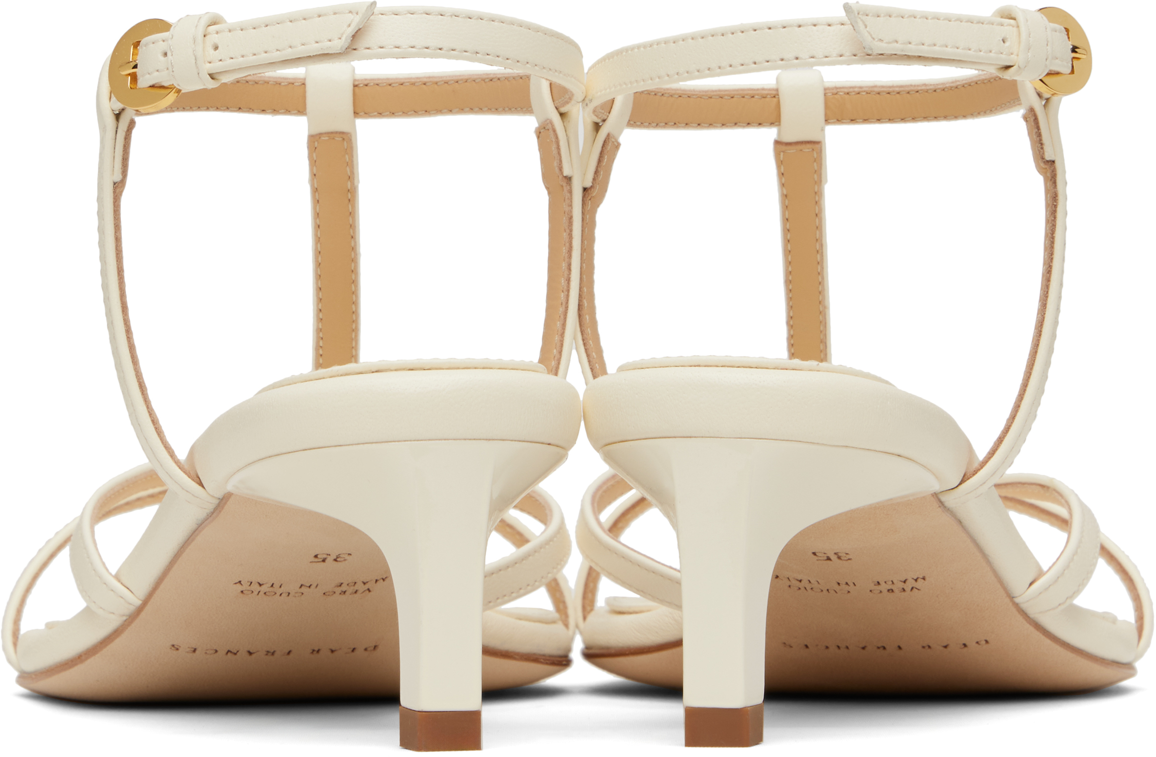 Dear Frances Off-white Tee Heeled Sandals In White