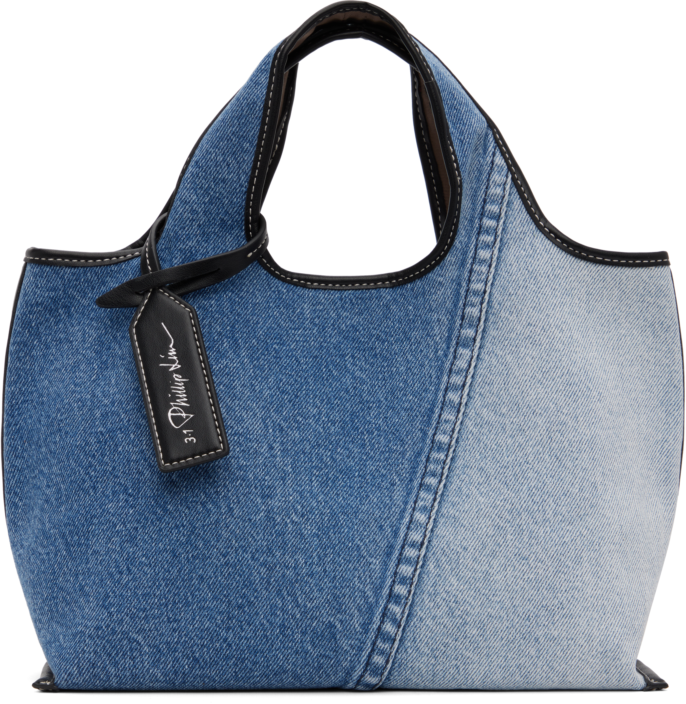 3.1 Phillip Lim: ブルー ミニ デニム マーケットトート