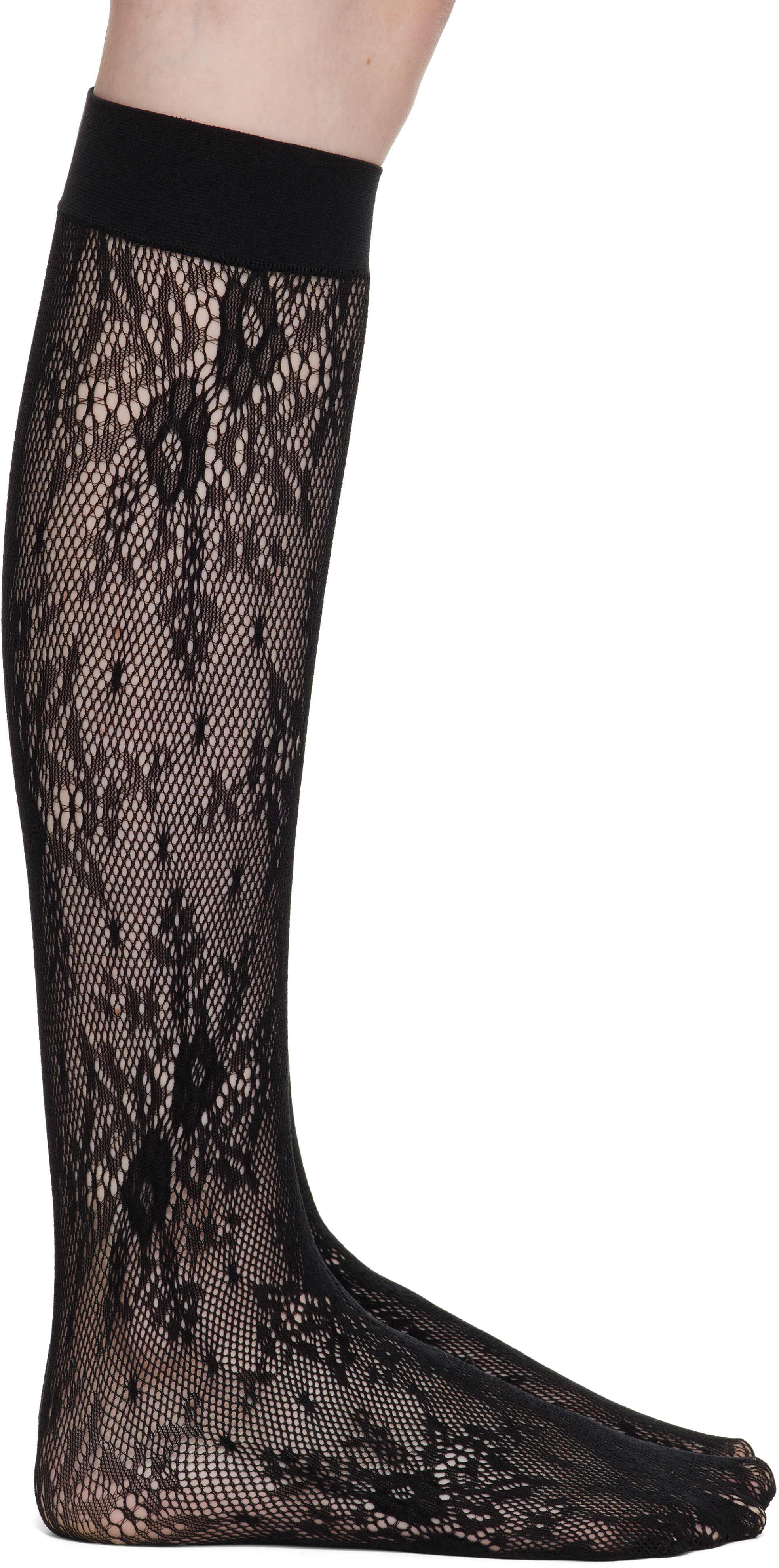 Black Rosa Lace Knee-High Socks