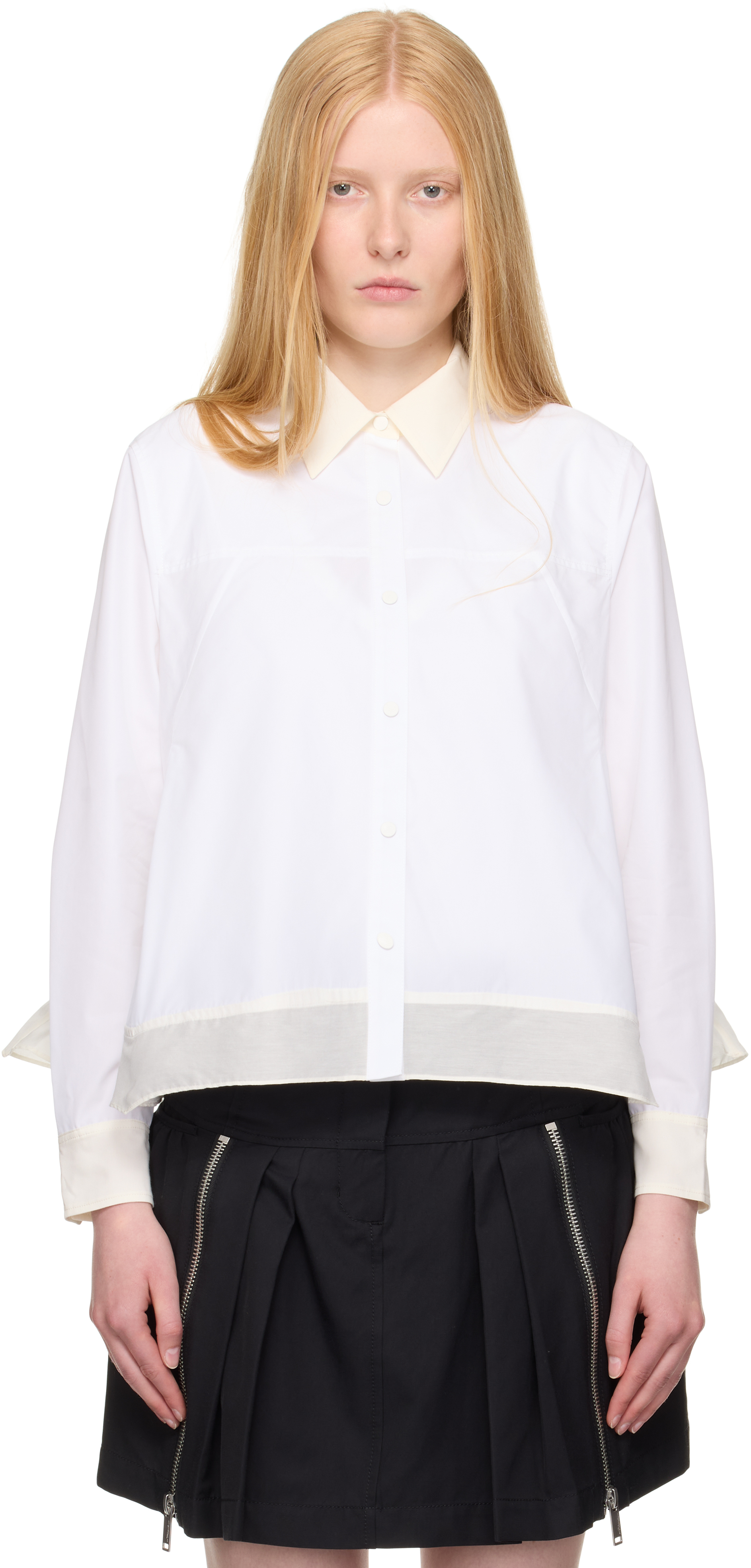 3.1 Phillip Lim - 3.1PHILLIPLIMフィリップリム白青刺繍レースオーバーサイズブラウス 3.1 Phillip Lim - 3.1PHILLIPLIMフィリップリム白青刺繍レース