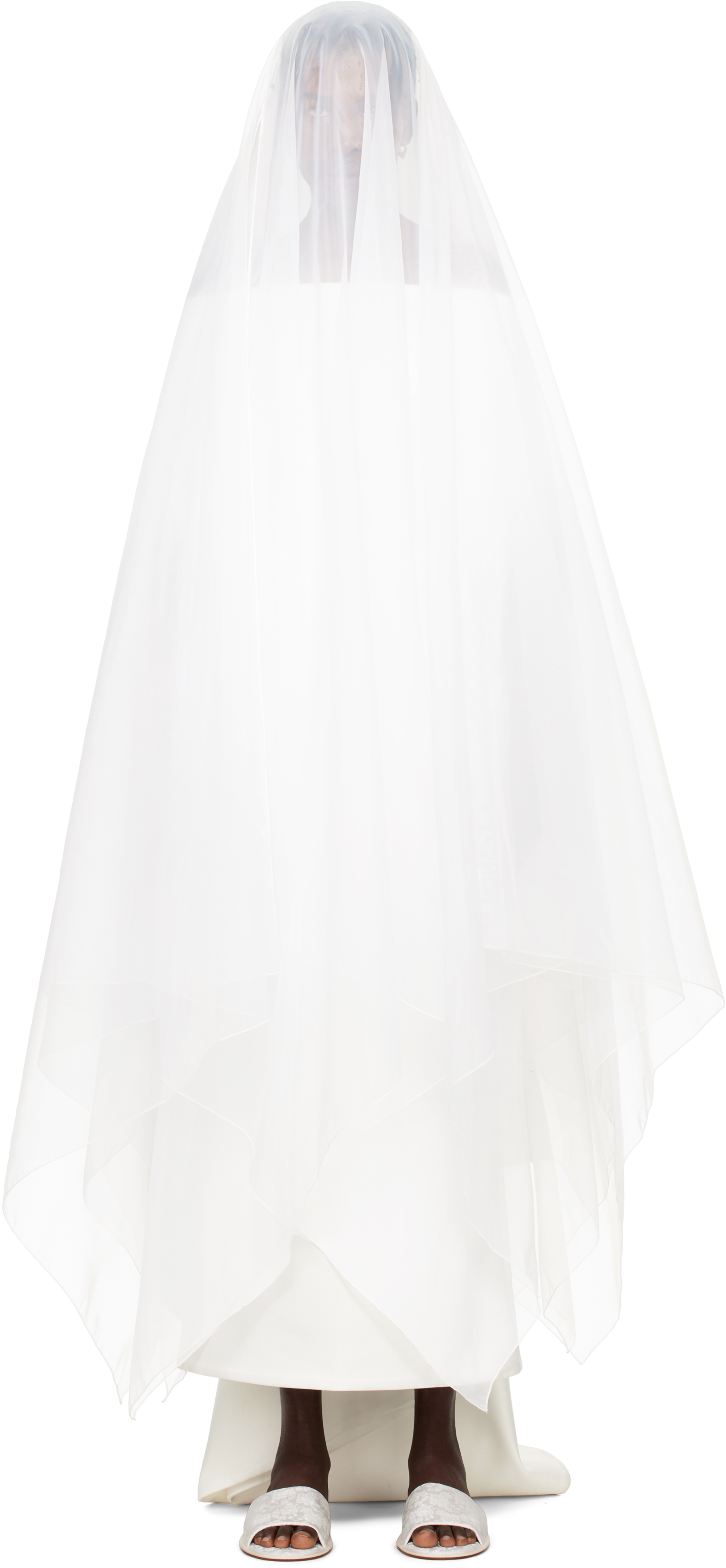 Lii Ssense Exclusive Bridal Capsule Cape Veil In White