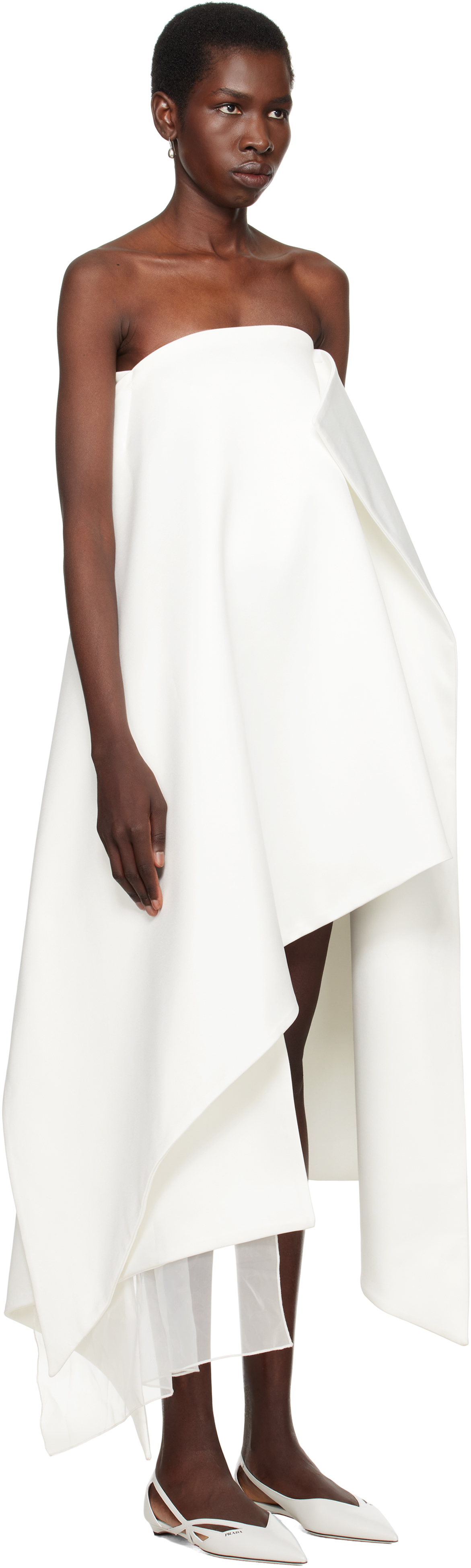Lii Ssense Exclusive Bridal Capsule Paneled Minidress In White