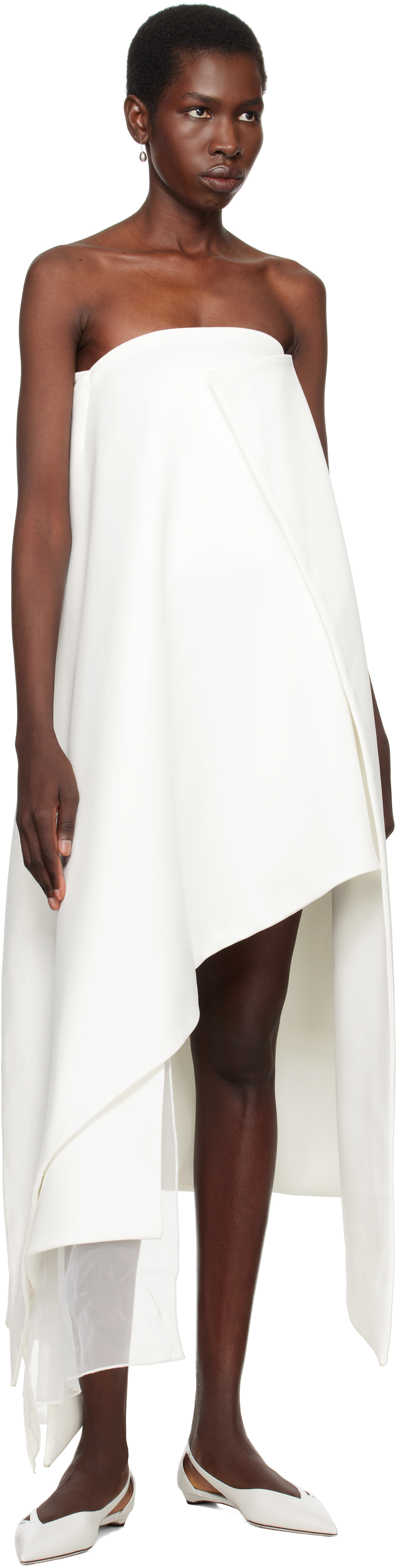 Lii Ssense Exclusive Bridal Capsule Paneled Minidress In White