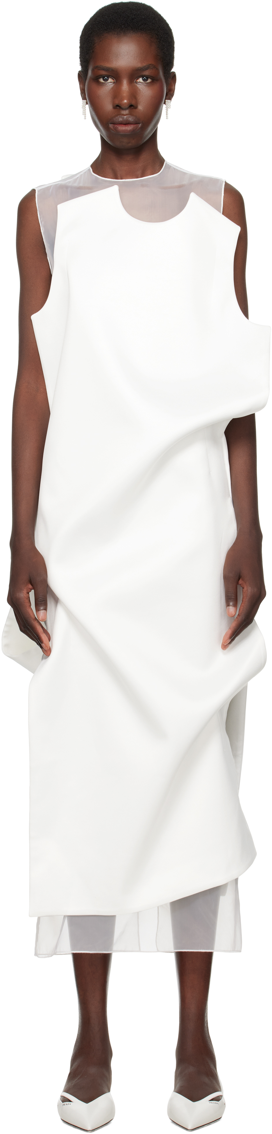 Lii Ssense Exclusive Bridal Capsule Double Layered Maxi Dress In White