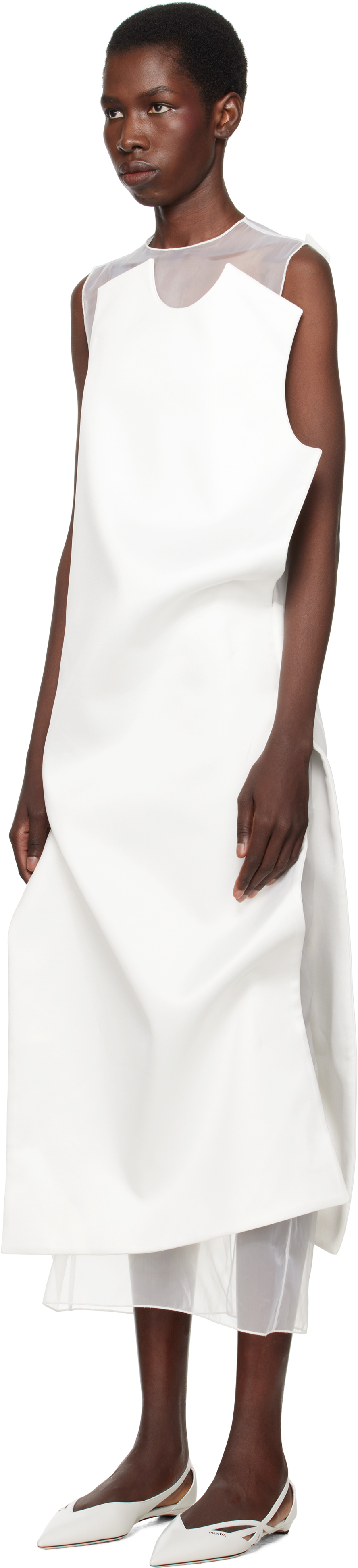 Lii Ssense Exclusive Bridal Capsule Double Layered Maxi Dress In White
