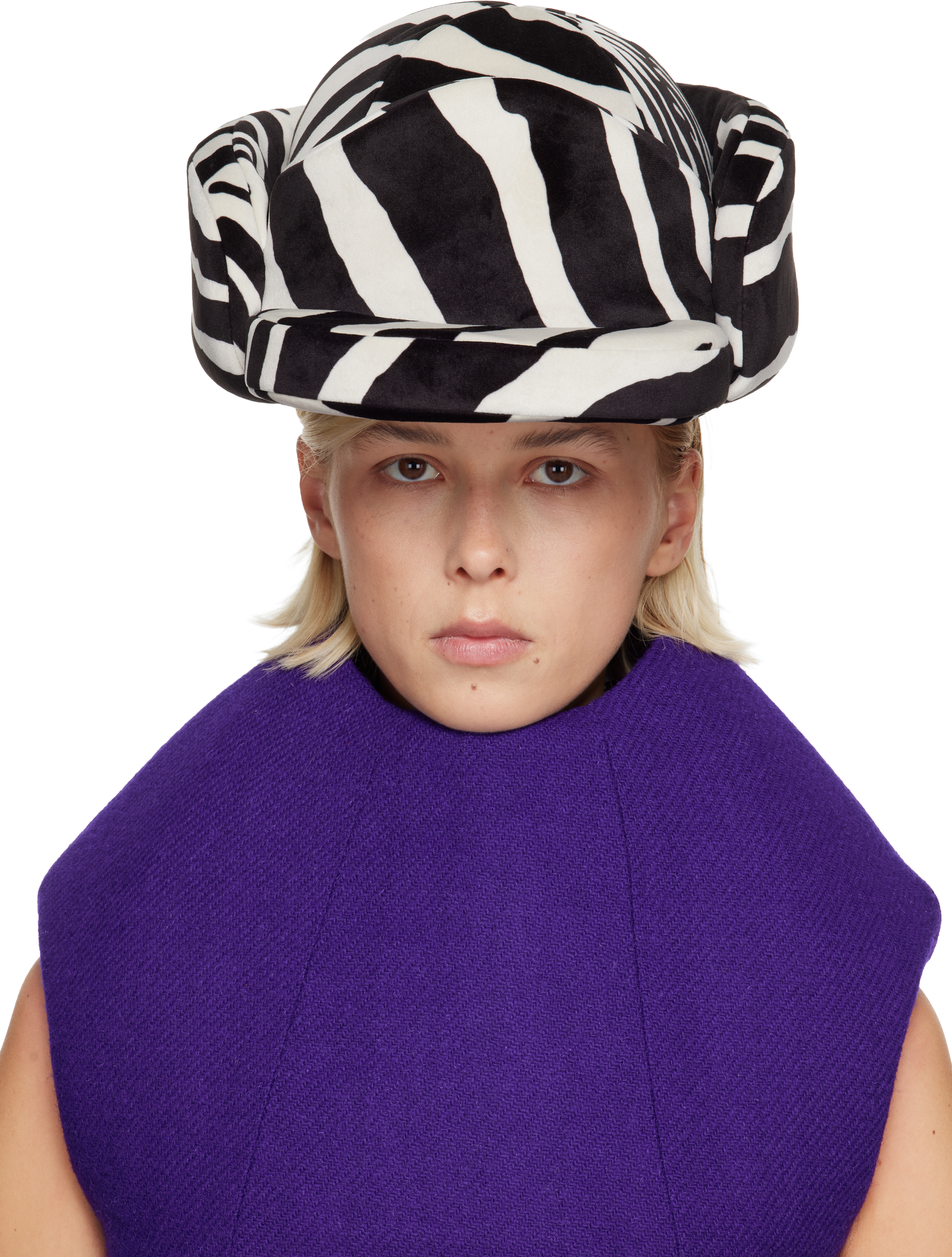 Duran Lantink Black & White Padded Printed Cap In Multi