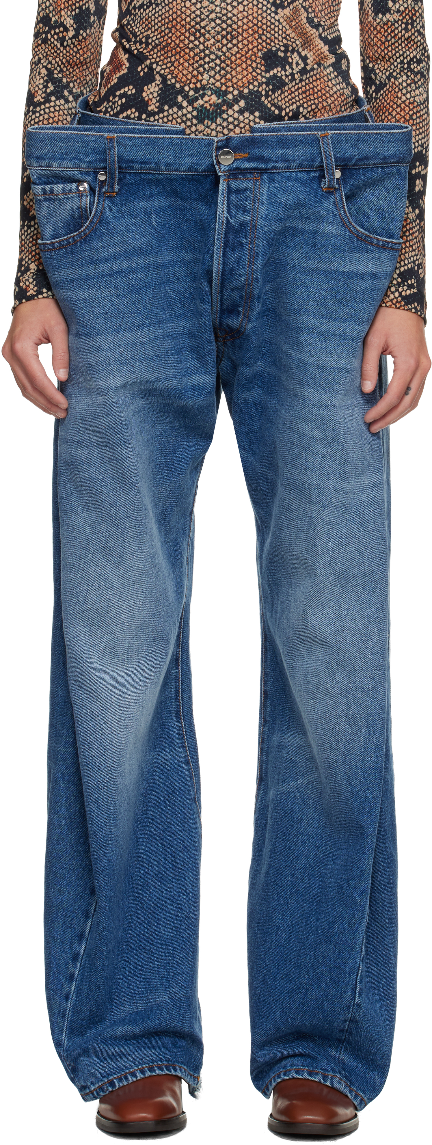 Duran Lantink Blue Hanging Denim Jeans