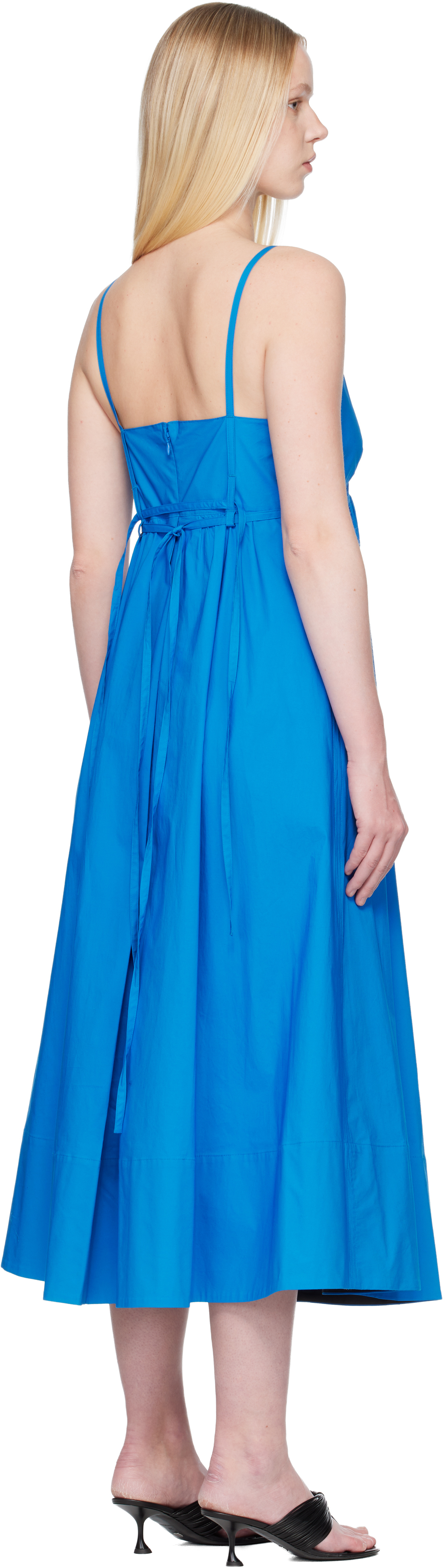 Proenza Schouler White Label Barker Cotton Poplin Maxi Dress In Blue