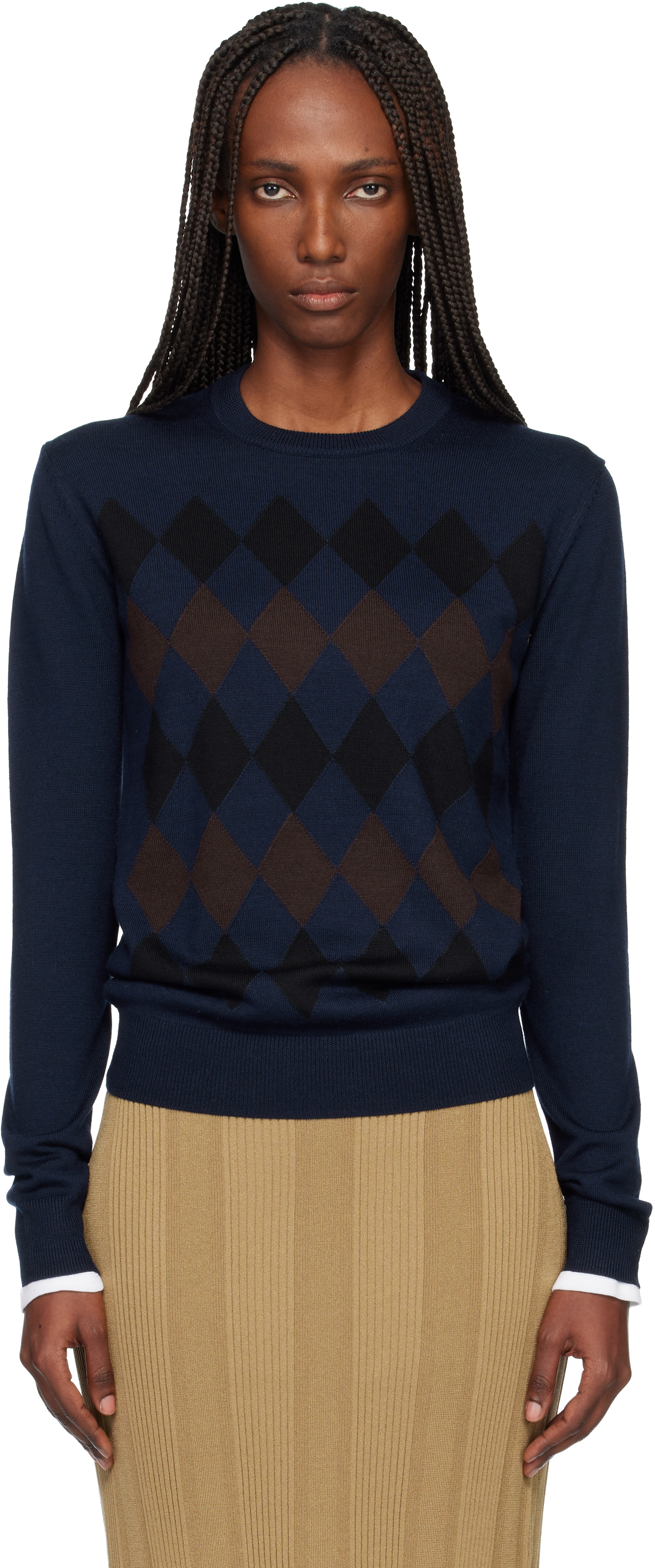 Proenza Schouler Navy Vivian Sweater In Multi