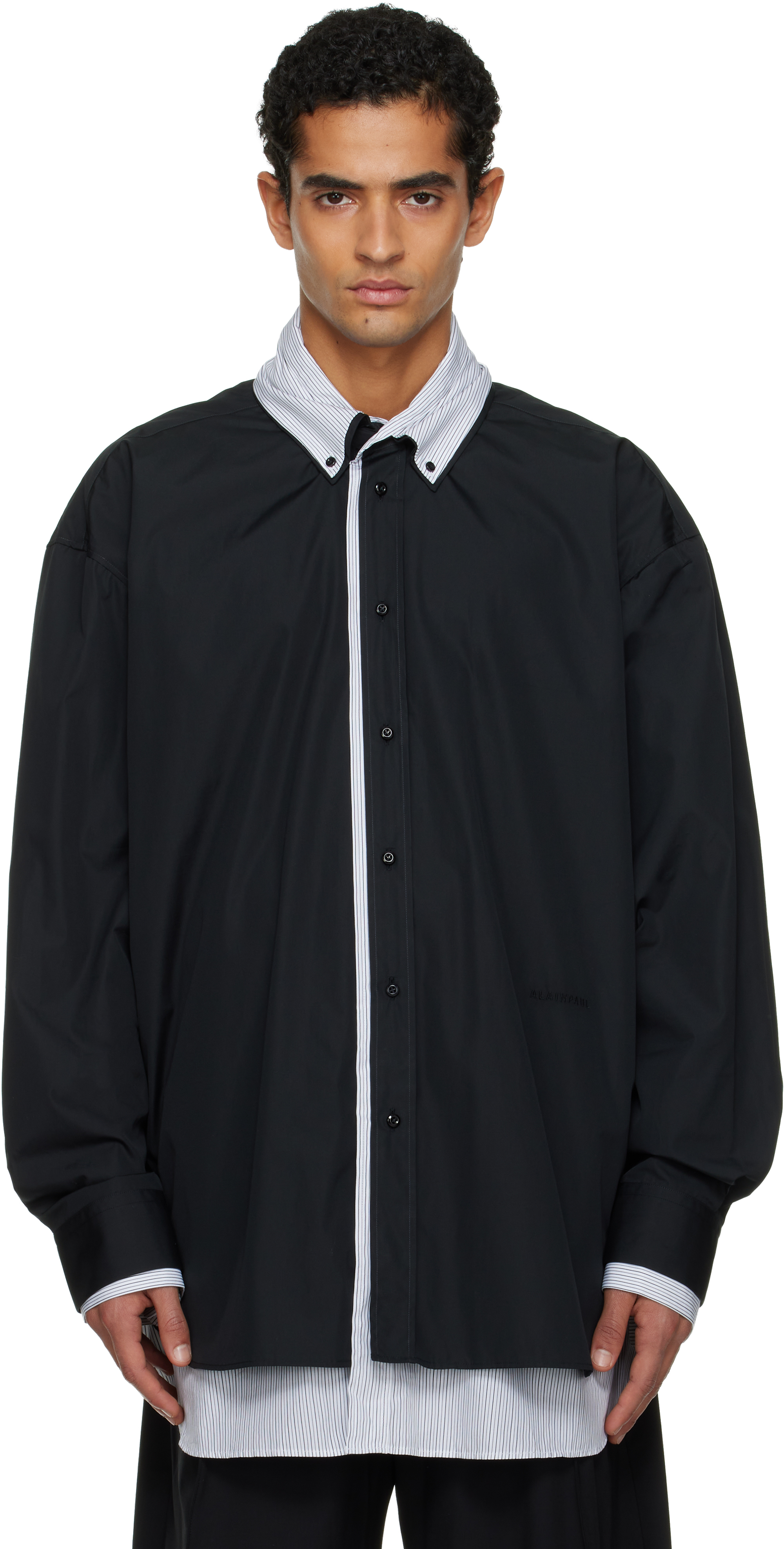 Black Double-Layered L/S Overshirt