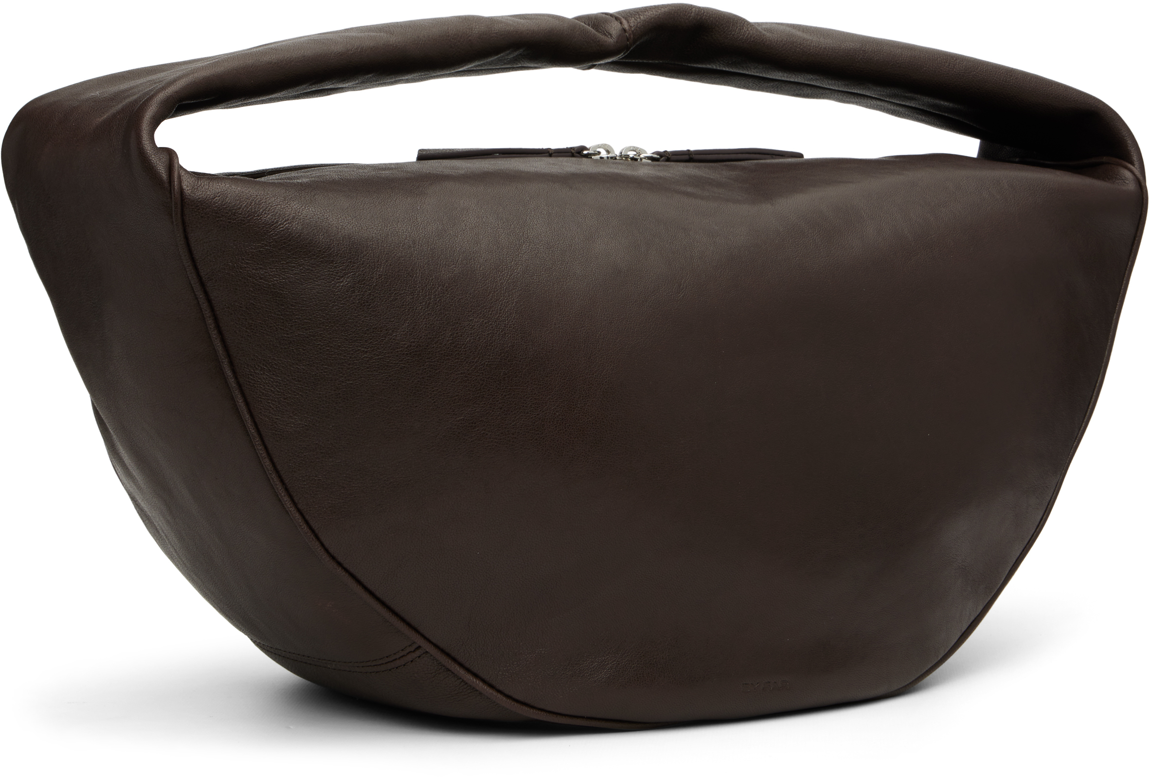 By Far Taupe Maxi Cush Washed Leather Shoulder Bag