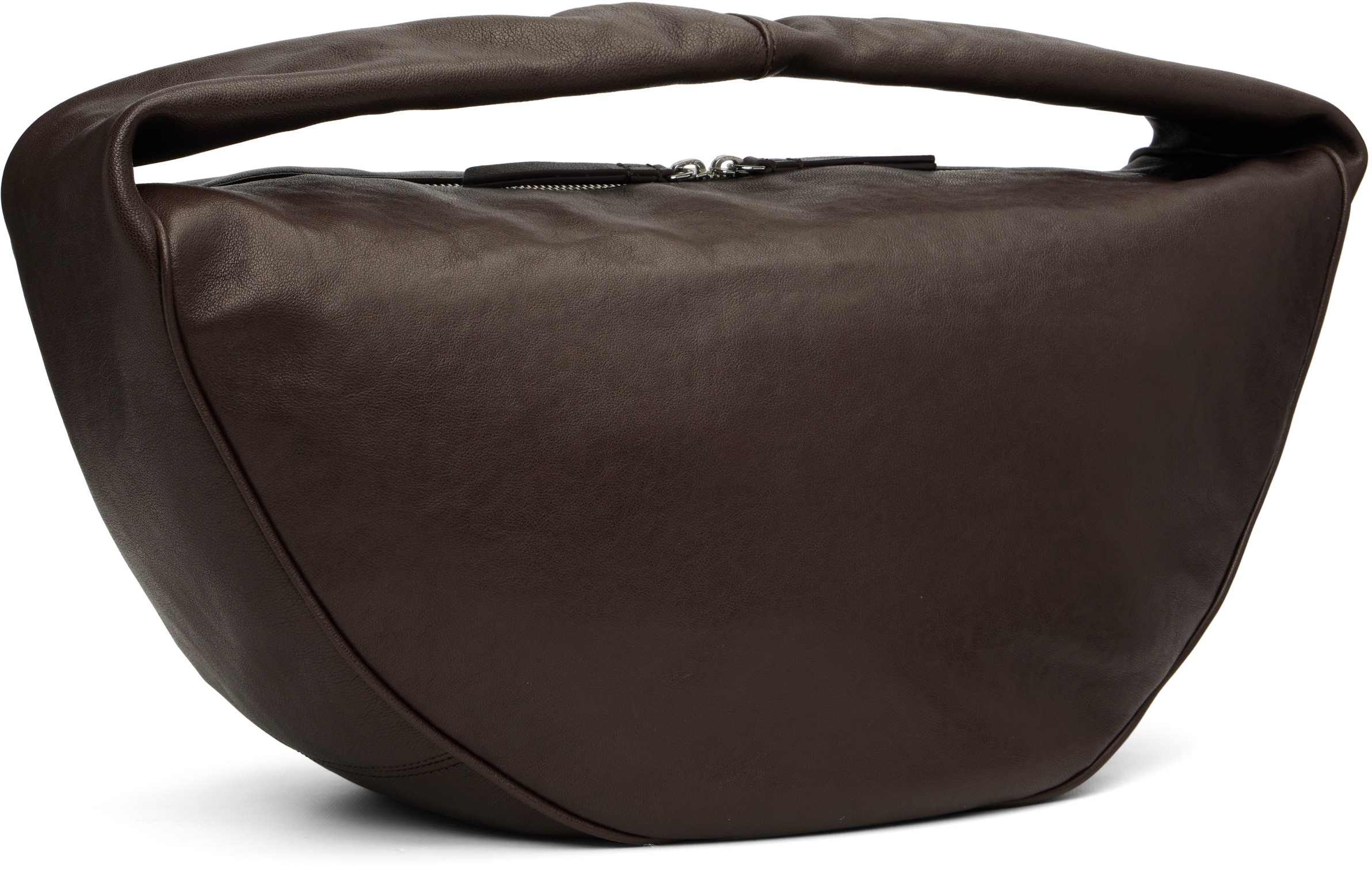 By Far Taupe Maxi Cush Washed Leather Shoulder Bag
