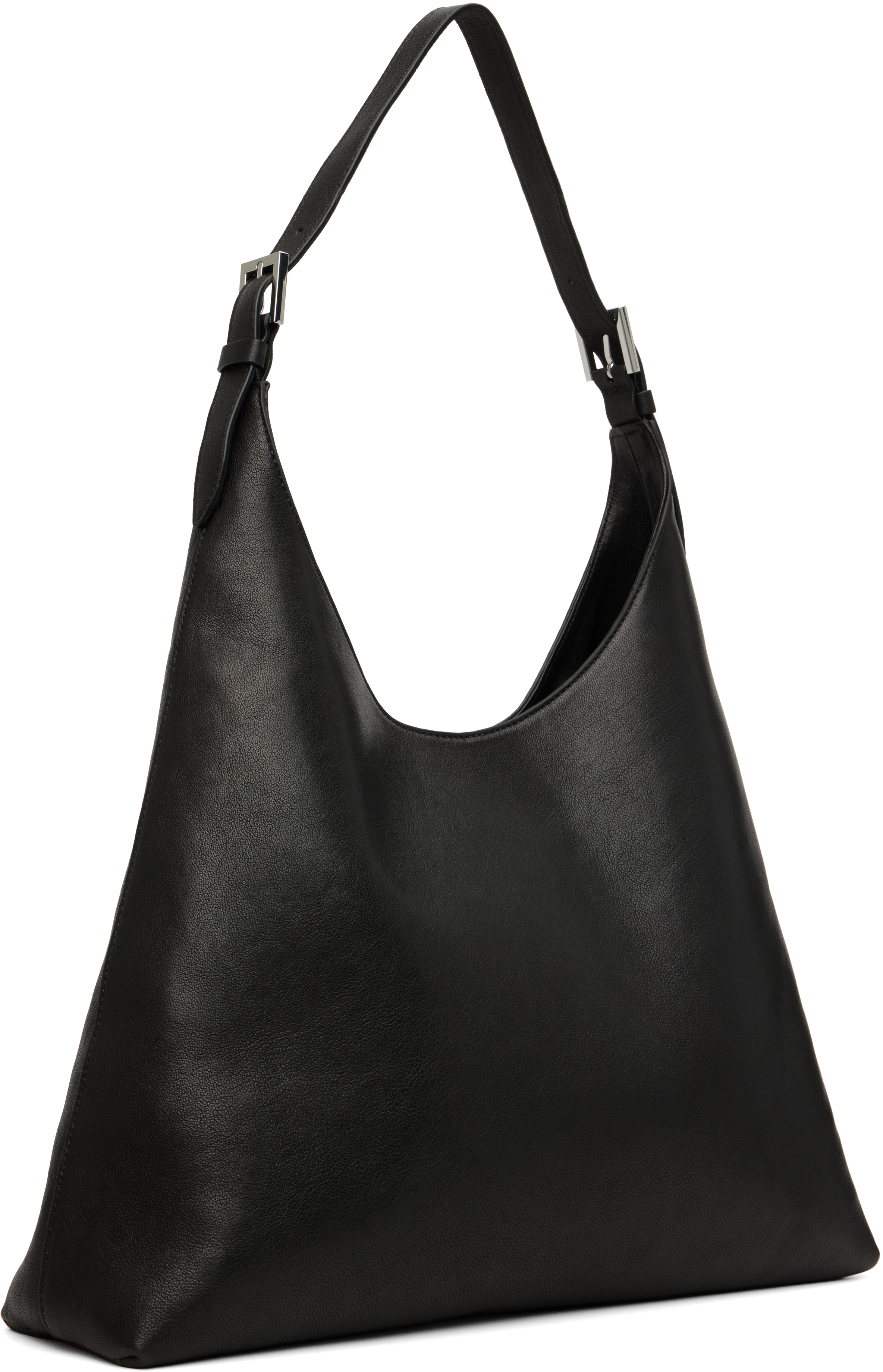 By Far Black Camryn Washed Leather Shoulder Bag In Black