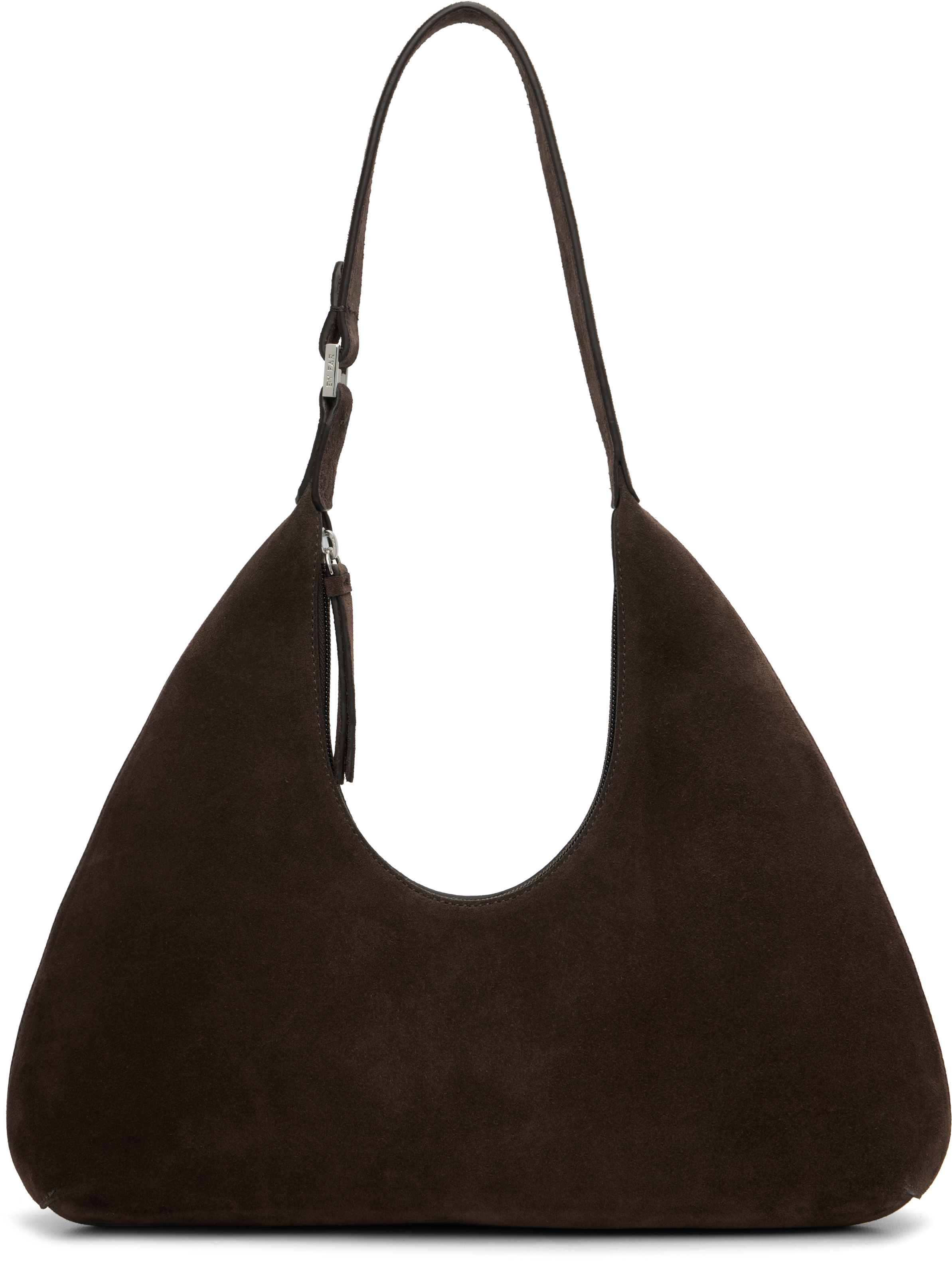 By Far Brown Amber Suede Leather Shoulder Bag