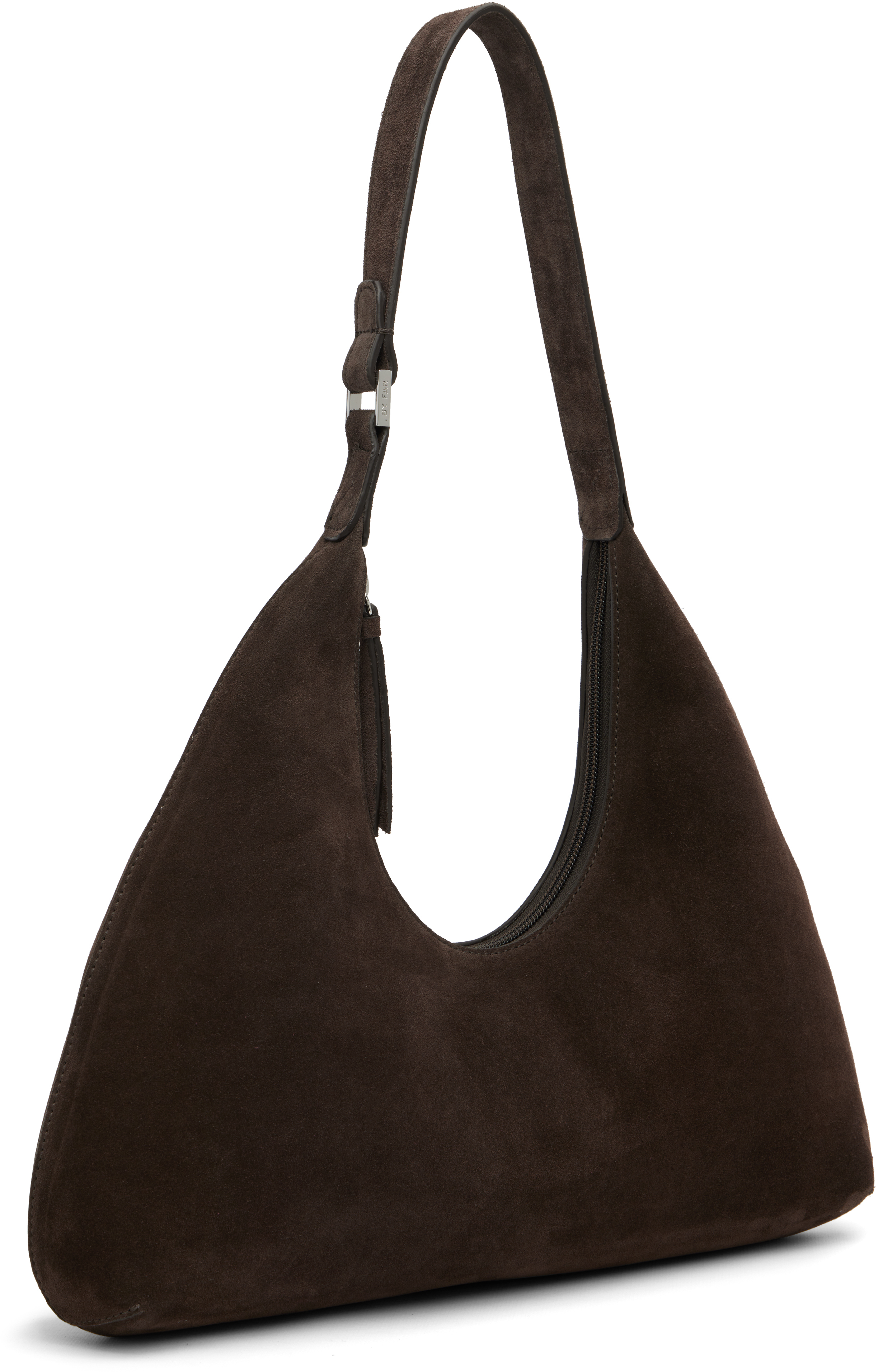 By Far Brown Amber Suede Leather Shoulder Bag