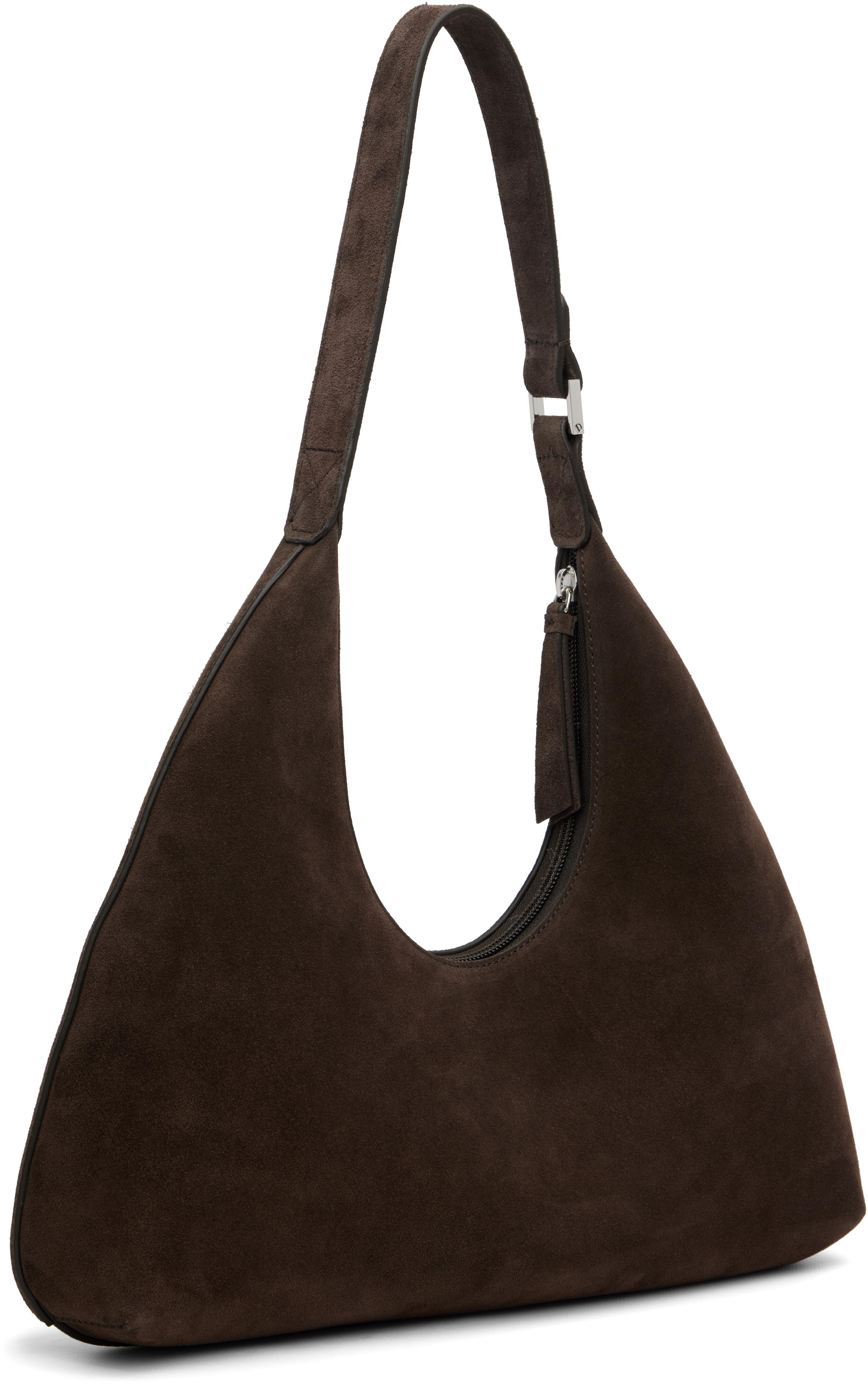 By Far Brown Amber Suede Leather Shoulder Bag